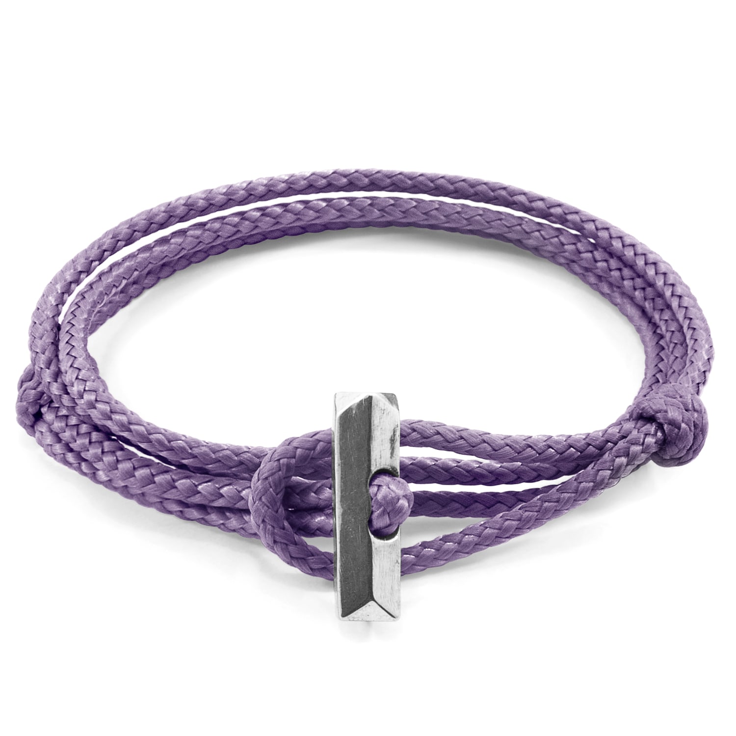 Anchor & Crew Women's Lilac Purple Oxford Silver & Rope Bracelet In Purple