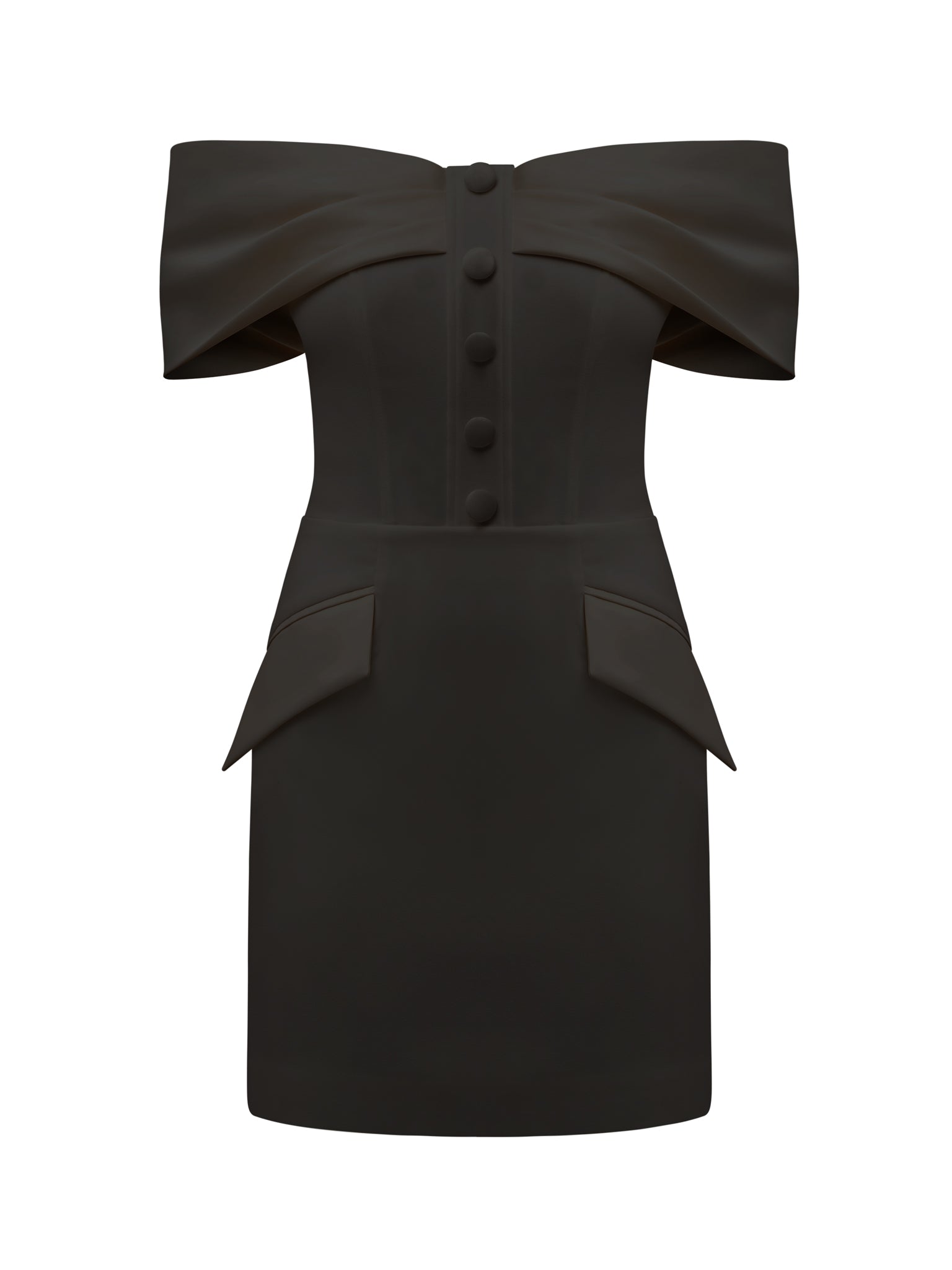 Tia Dorraine Women's Steel Confidence Off-shoulder Fitted Mini Dress - Black