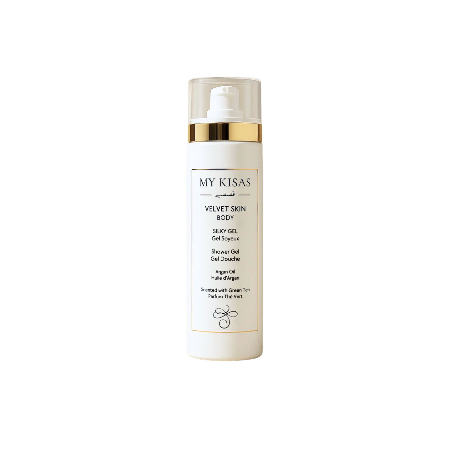 My Kisas Neutrals Silky Gel - Body Wash With Argan Oil, Coconut Oil Scented With Green Tea In Green