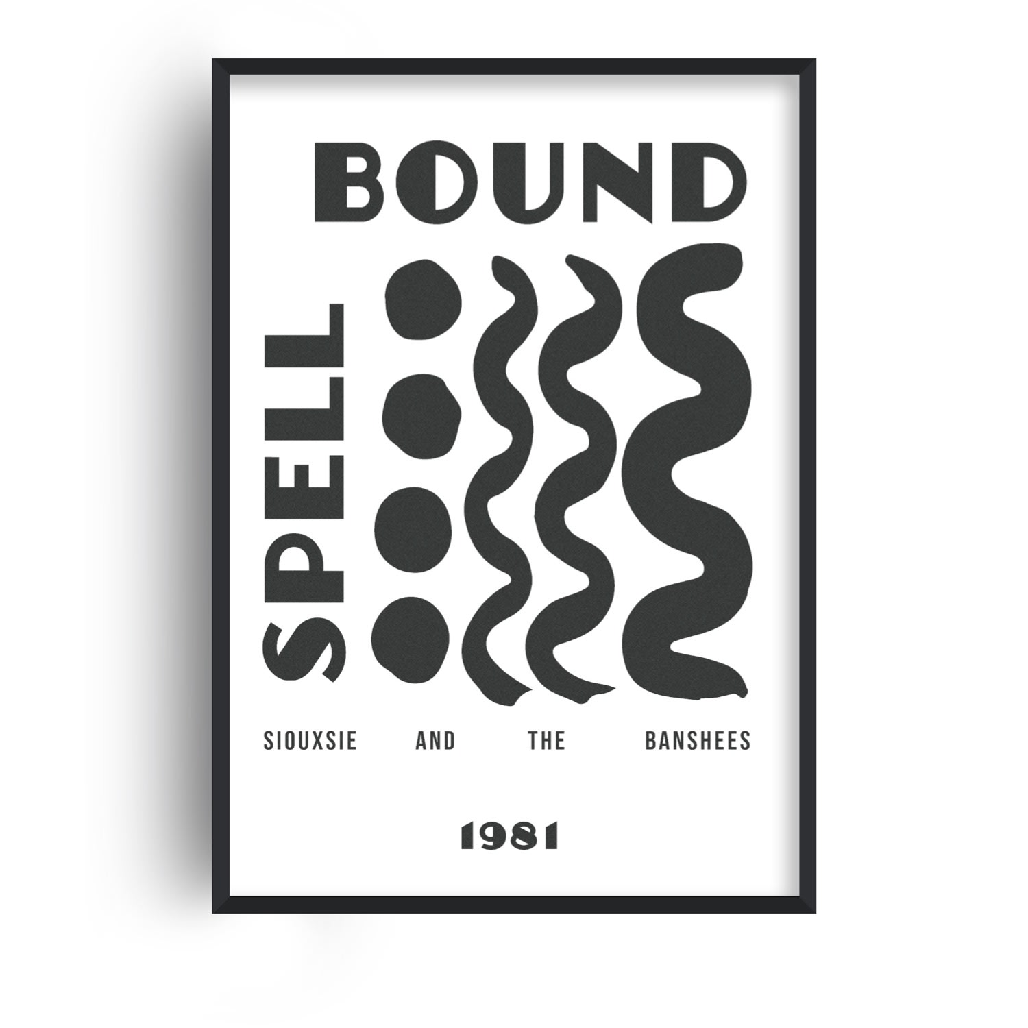 Fanclub White / Black Spellbound Siouxsie And The Banshees Inspired Abstract Giclée A2 Art Print In White/black