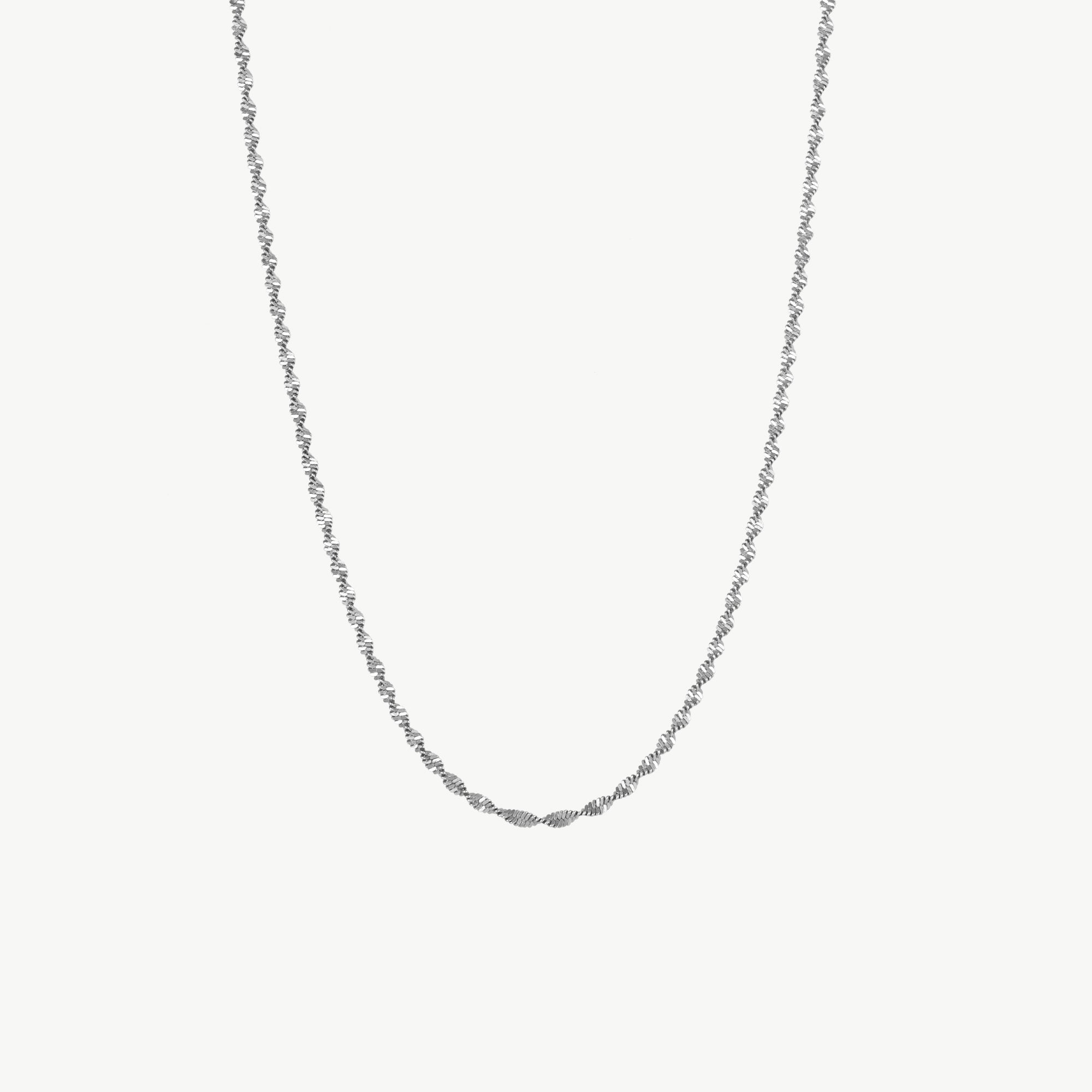 Mejoma Women's Twisted Silver Chain Necklace