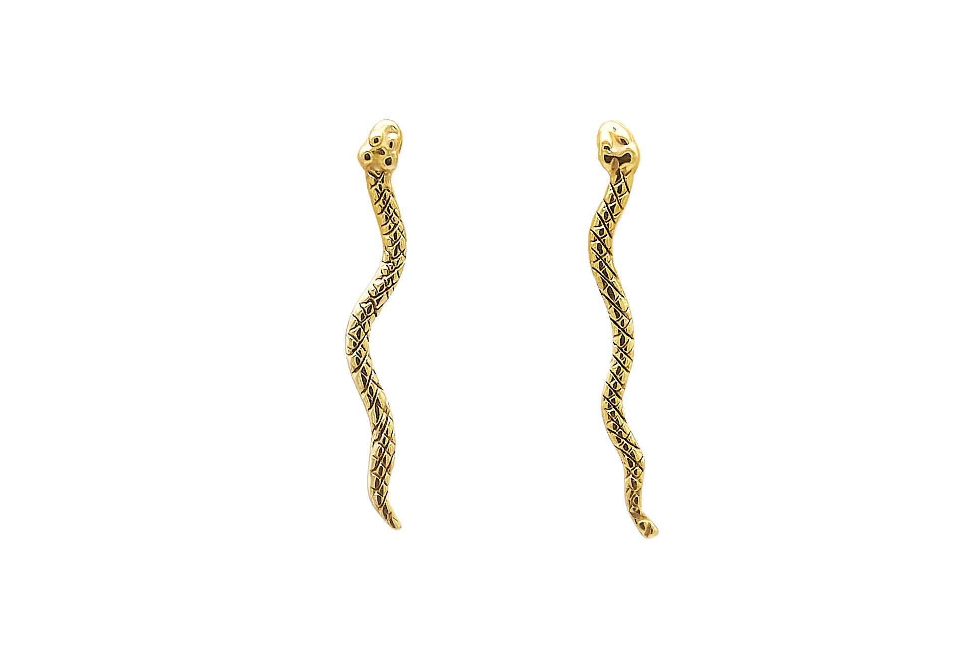 Sophie Simone Designs Women's Gold Earrings Mini Serpentine Rectos In Gray