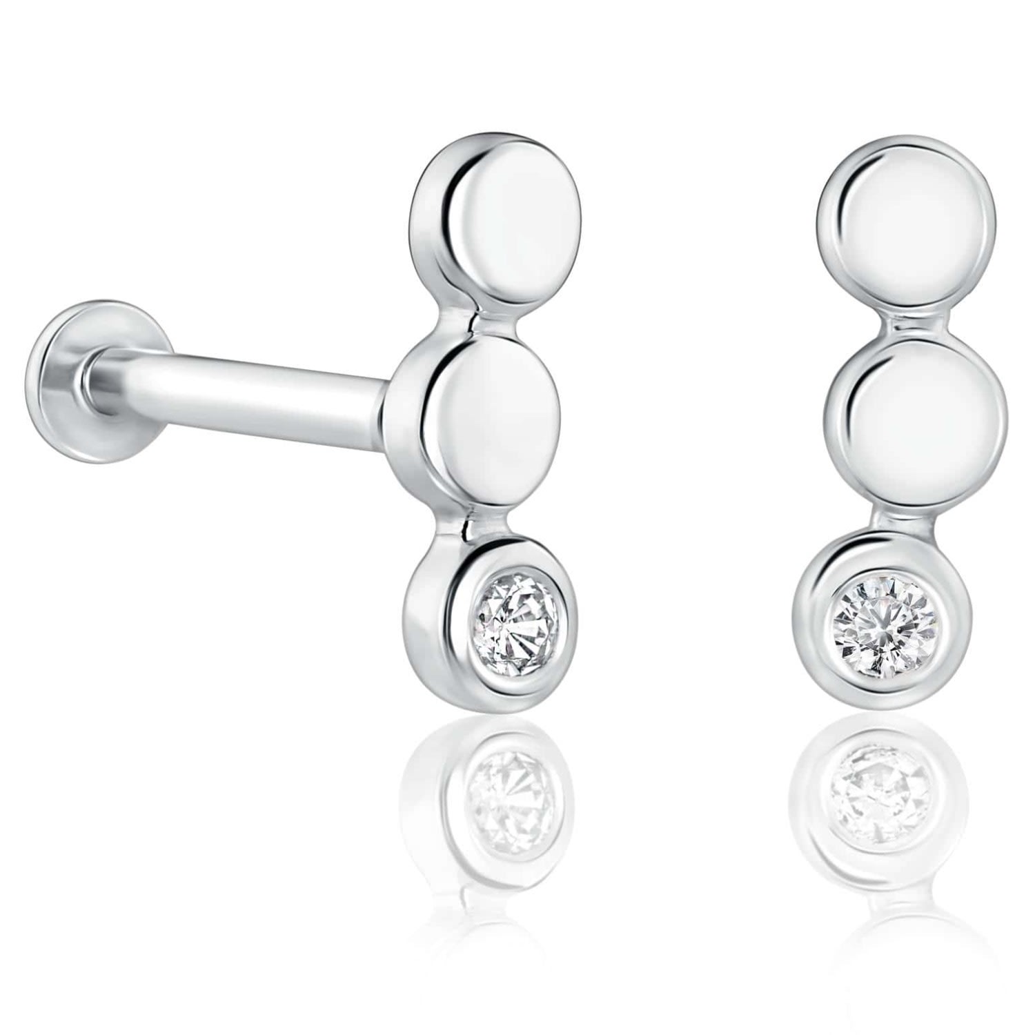 Women’s Circles Climber Earrings In Sterling Silver Lustre & Love