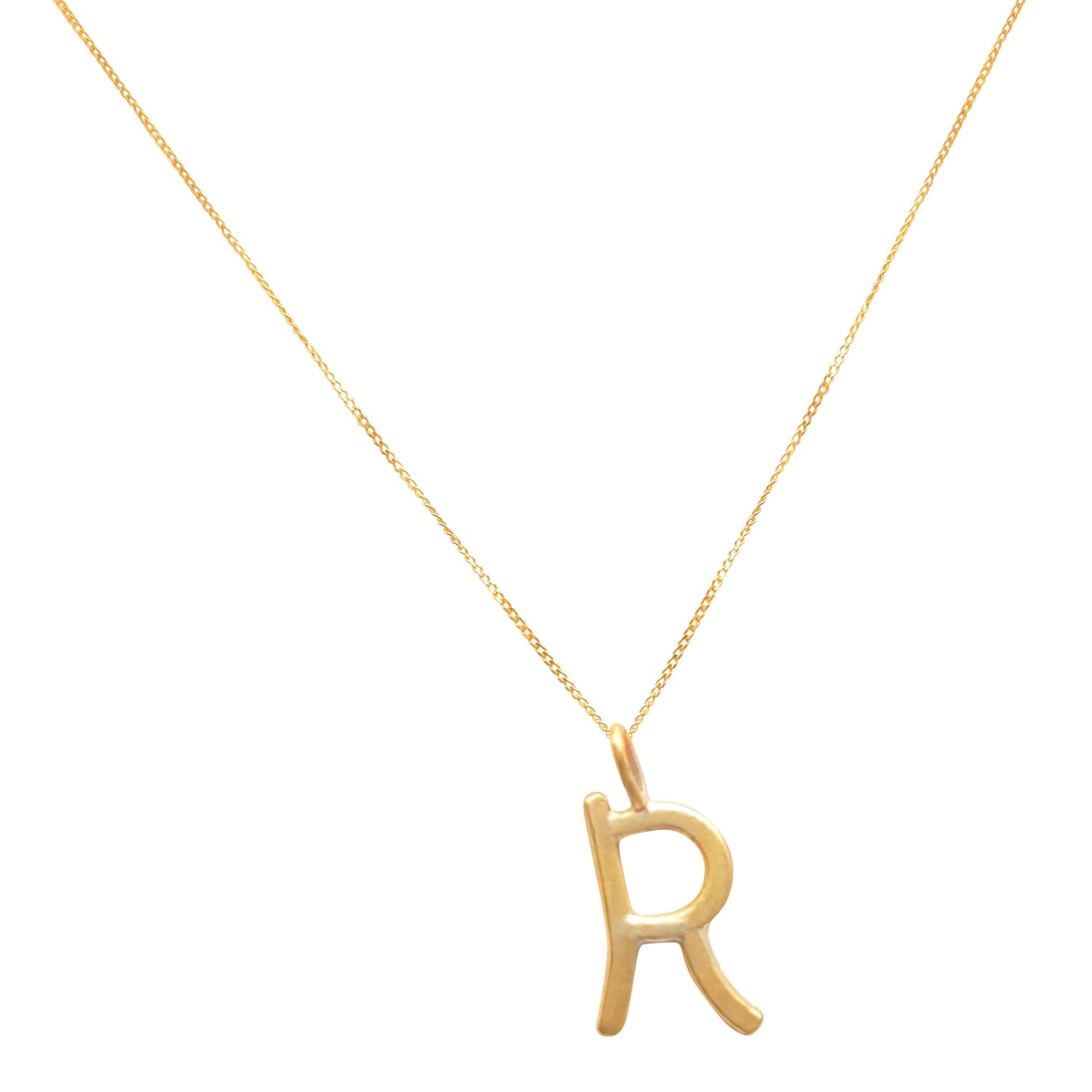 Lily Flo Jewellery Women's Solid Gold Letter R Pendant Necklace