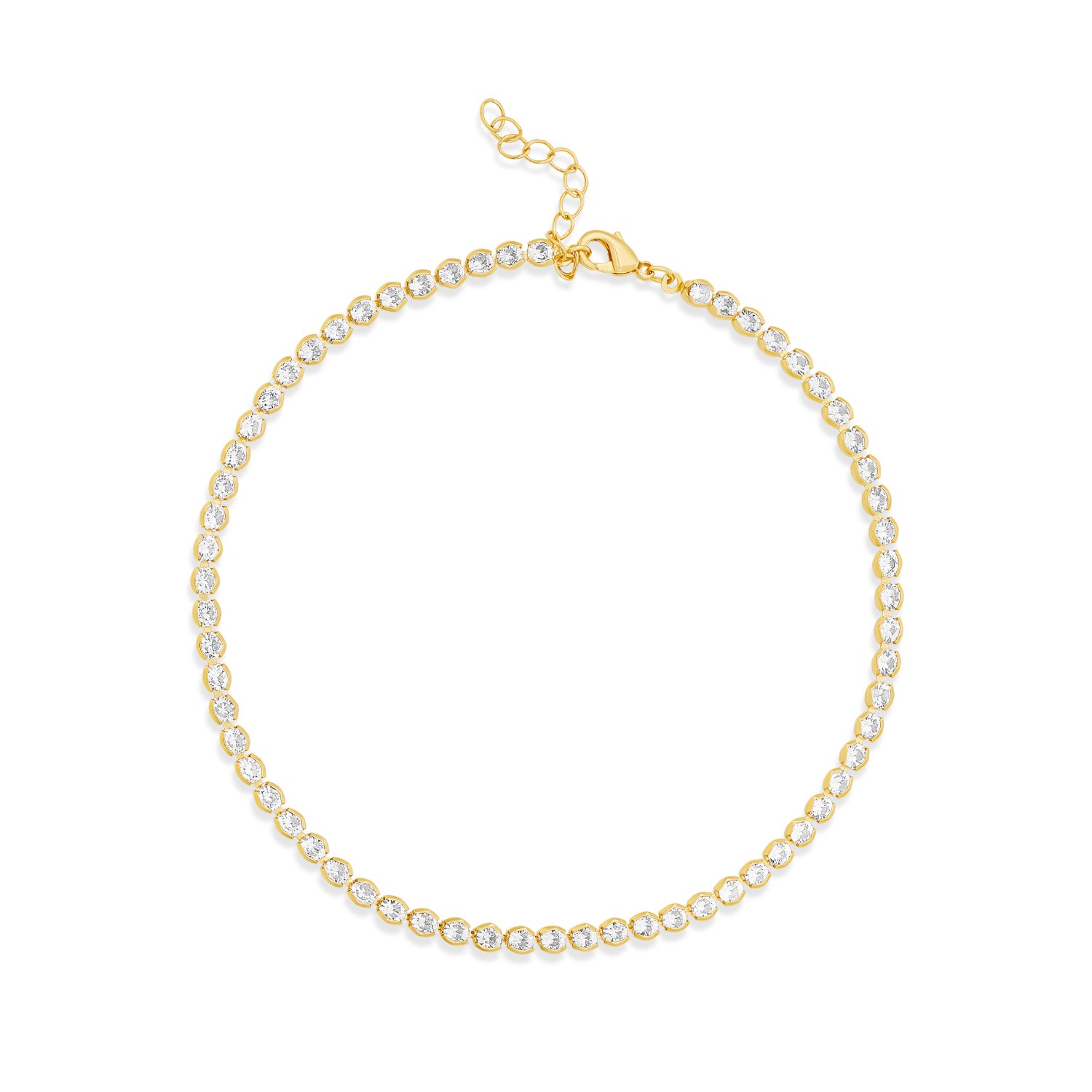 Shymi Cubic Zirconia Tennis Anklet In Gold
