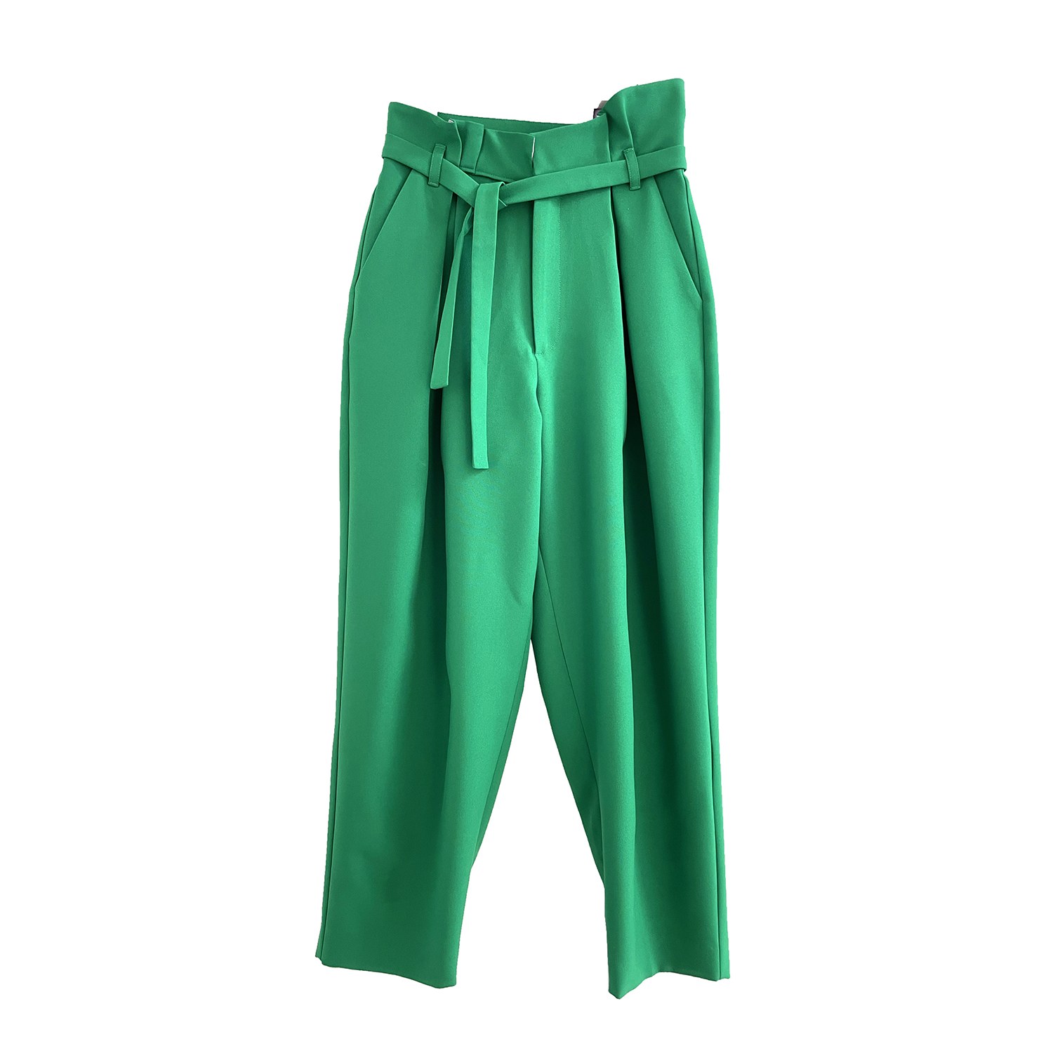 Arto. Women's Green Ruffles Flower-like High Waist Pant In Green