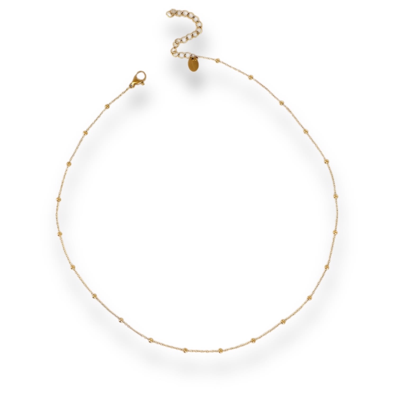 Mink&ivy Women's The Liane Dainty Beaded Chain Tarnish Free Gold Adjustable Length Necklace In Gold