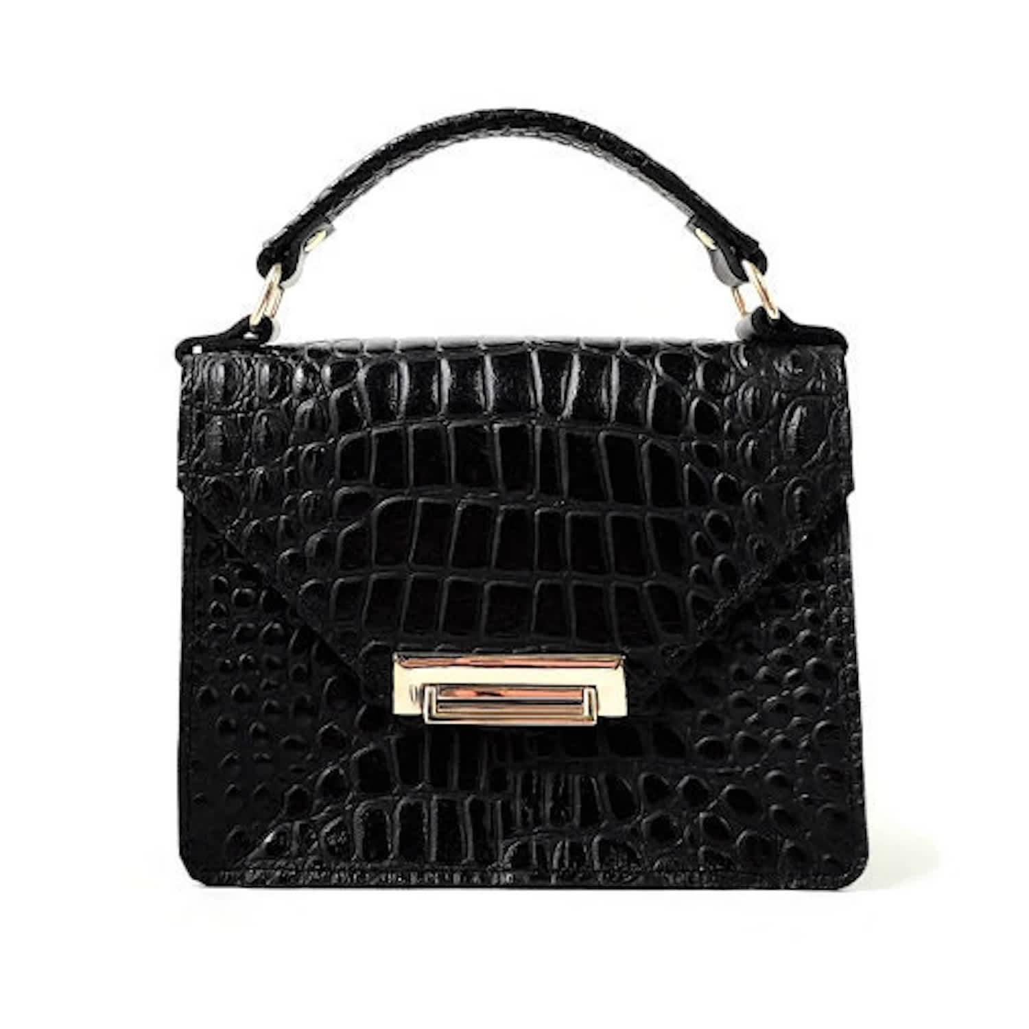 black croc bag
