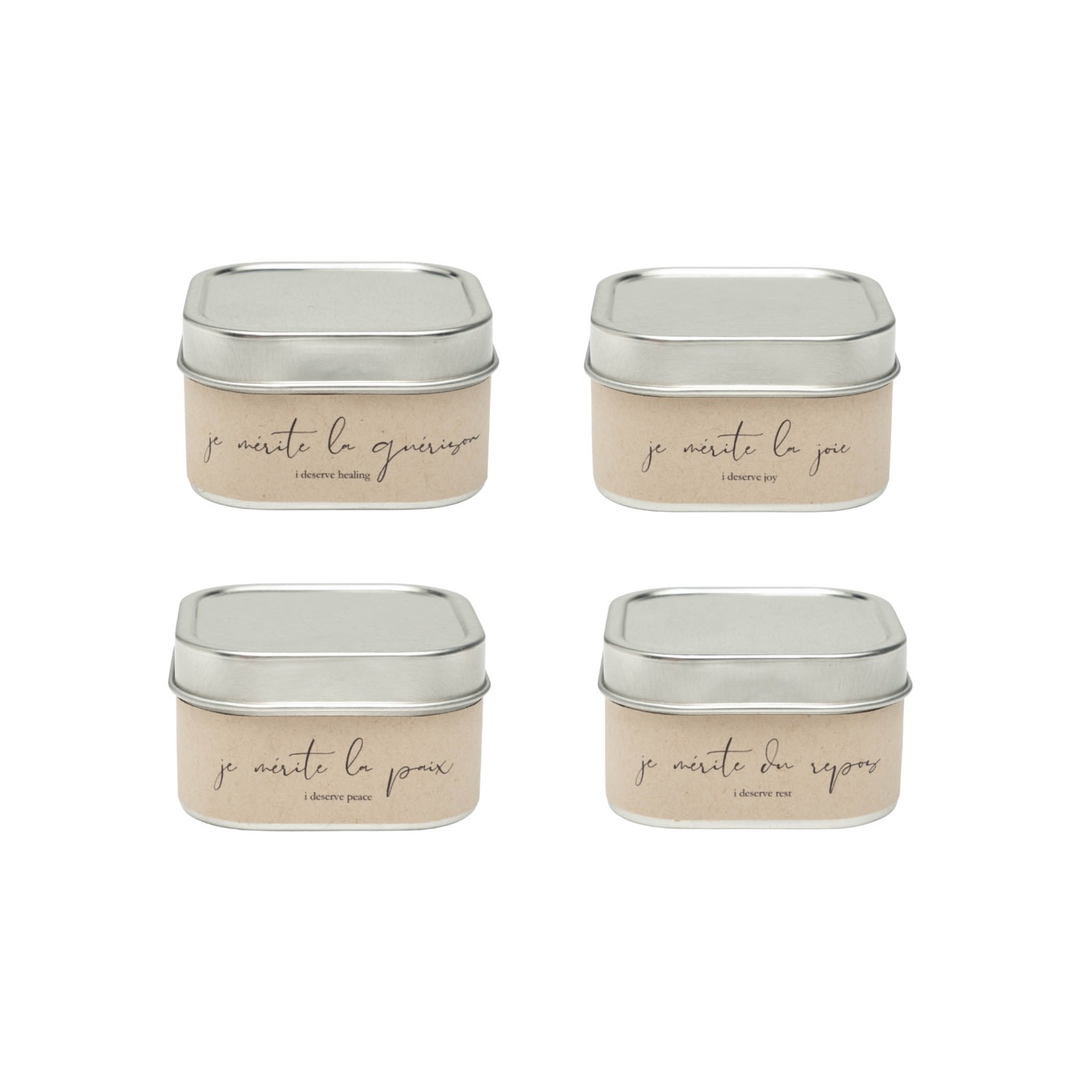 Je Mérite (i Deserve) White Peaceful Restoration Wax Melt Set - Healing, Rest, Peace, And Joy In Neutral