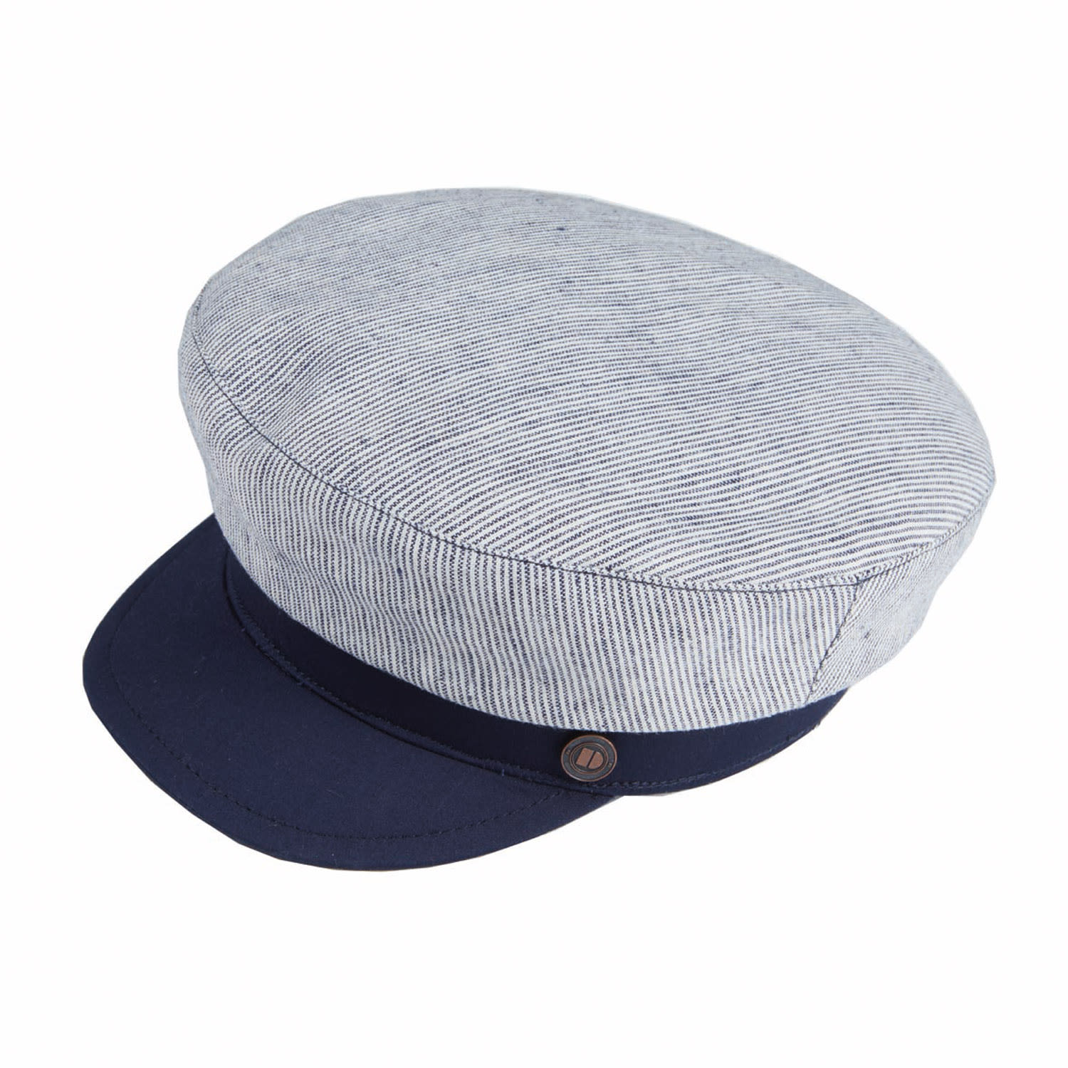 Dasmarca Hats Men's Luke Navy Blue Linen Summer Italian Sailor Cap Greek Fisherman's Cap In Blue