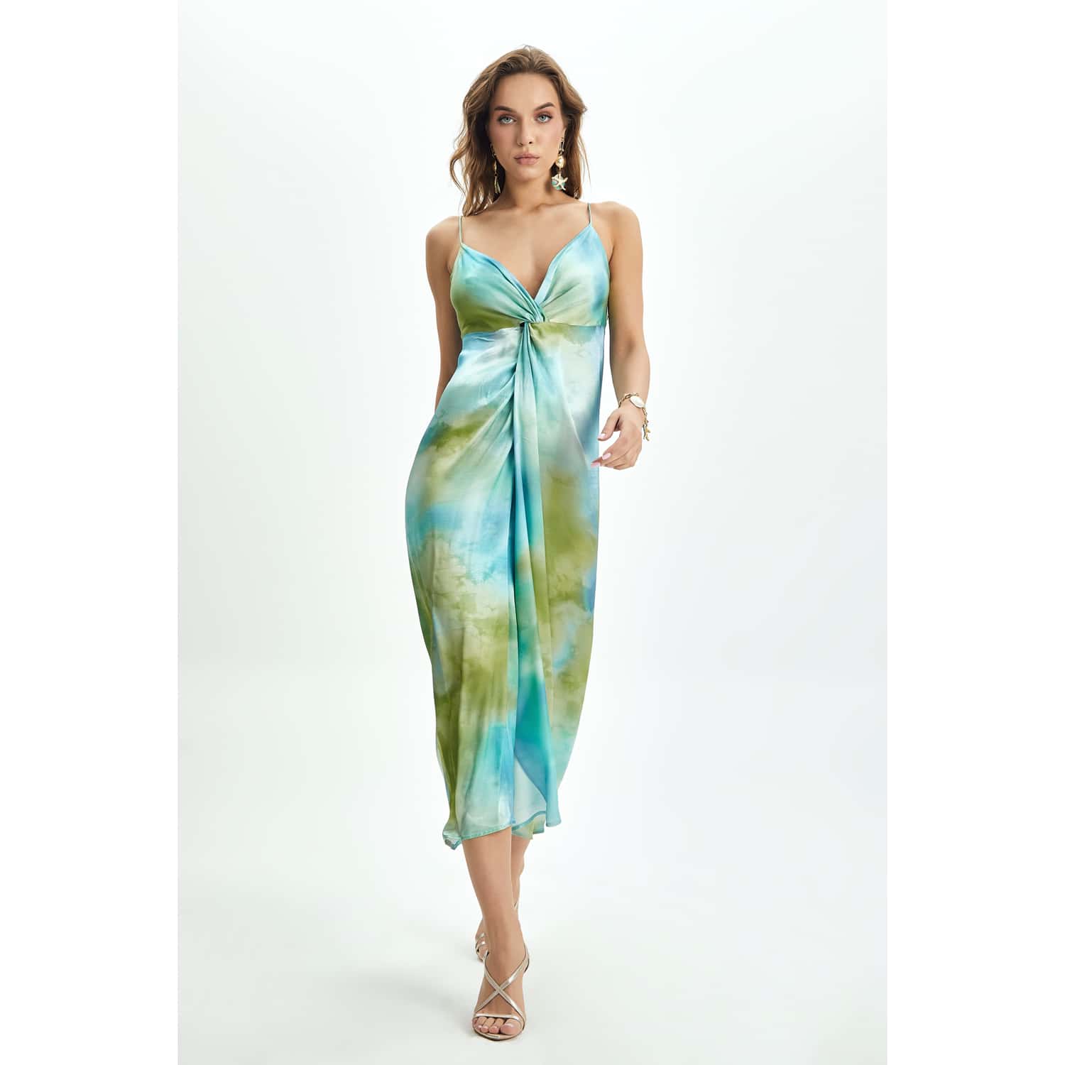 knee length dresses for ladies Chi Chi London Women's Bardot Lace Midi Crochet Dress in Blue 10