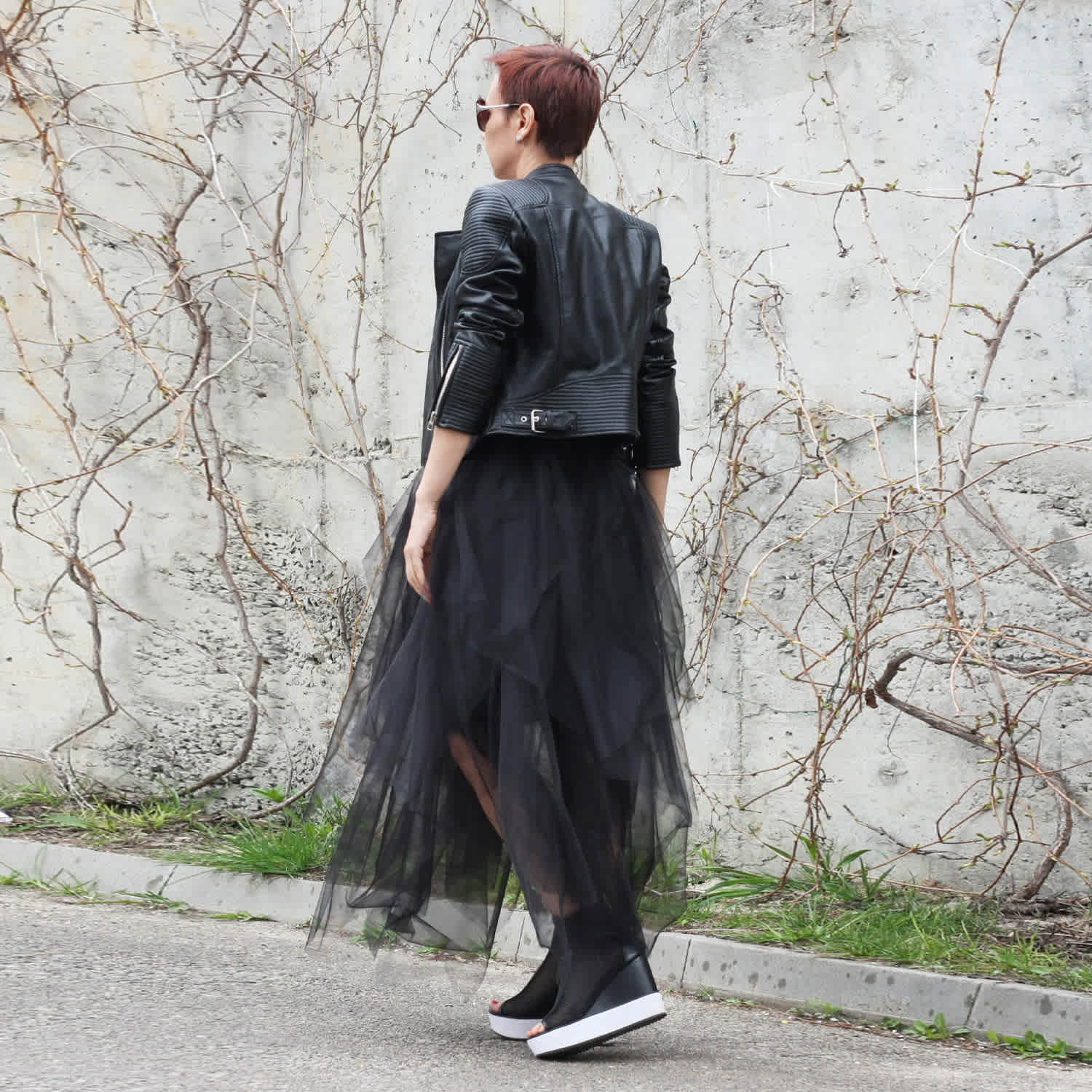 asymmetric-black-tulle-skirt-