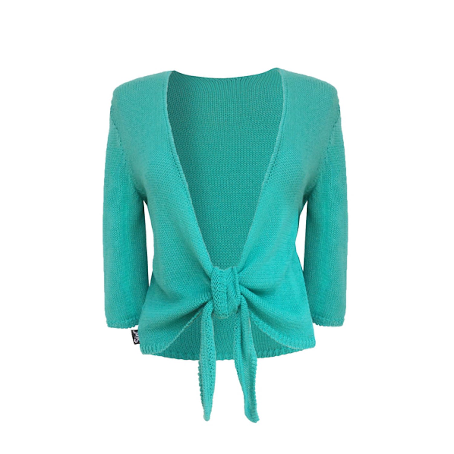 Süel Knitwear Women's Simple Front Knot Cardigan Aura Green In Green