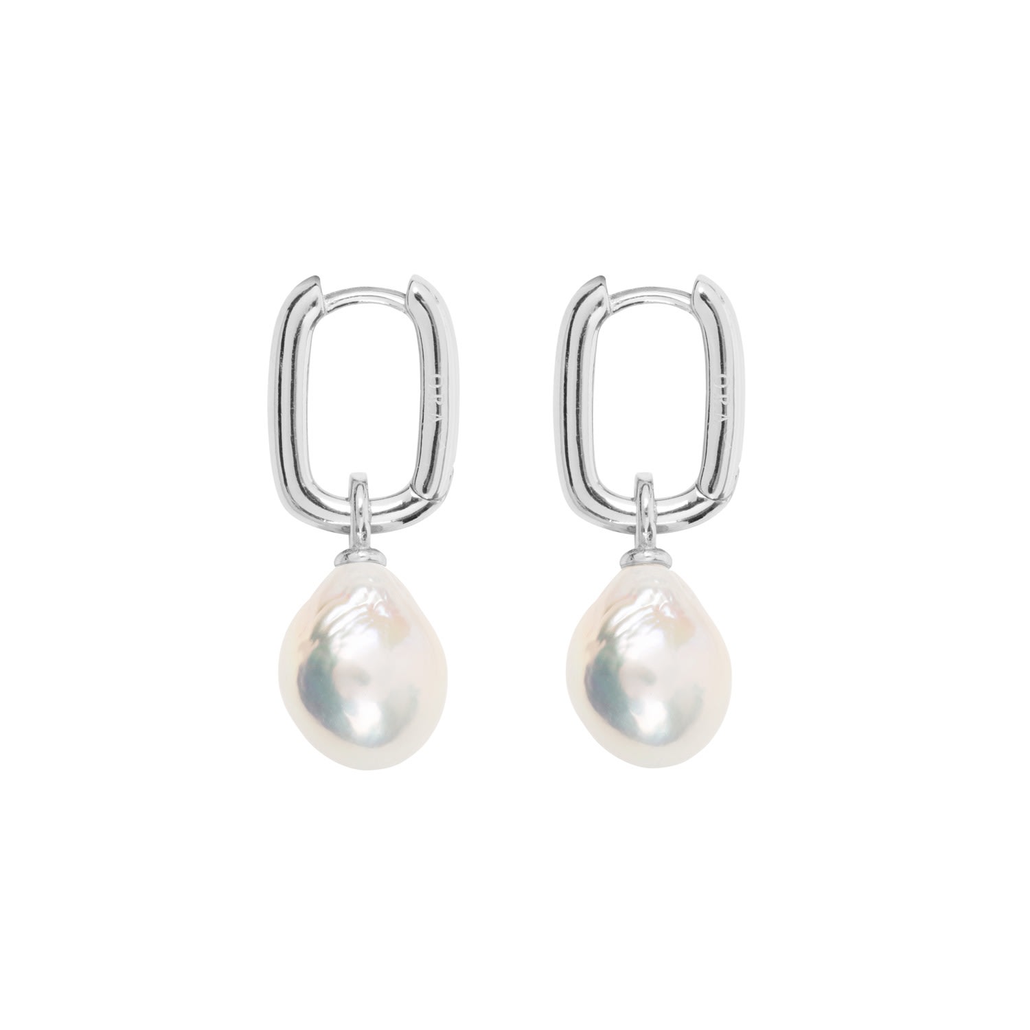 Ora Pearls Women's Gold / White Aetia Baroque Pearl Hoop Earrings - Silver In Multi