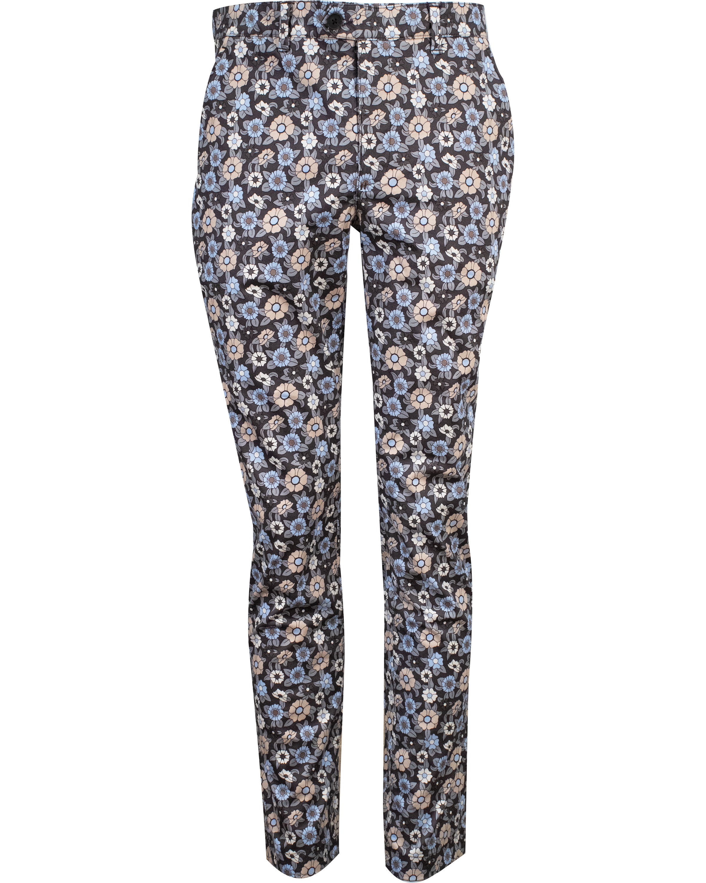 Men’s Grey / Blue Jack Lux Groovy Floral Pant - Grey 35" Lords of Harlech