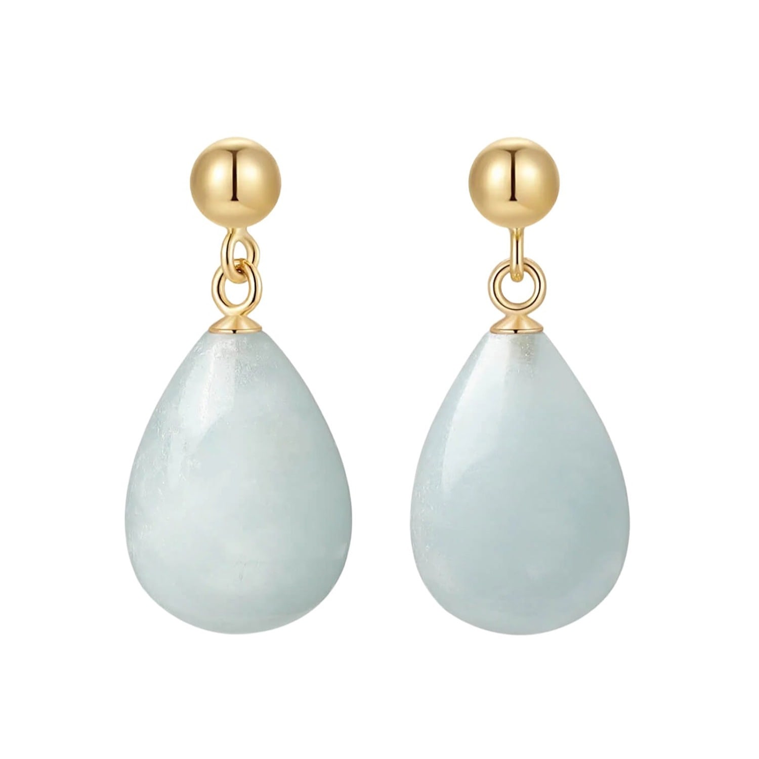 Katy Faye Women's Gold / Blue / Neutrals March Aquamarine Earrings
