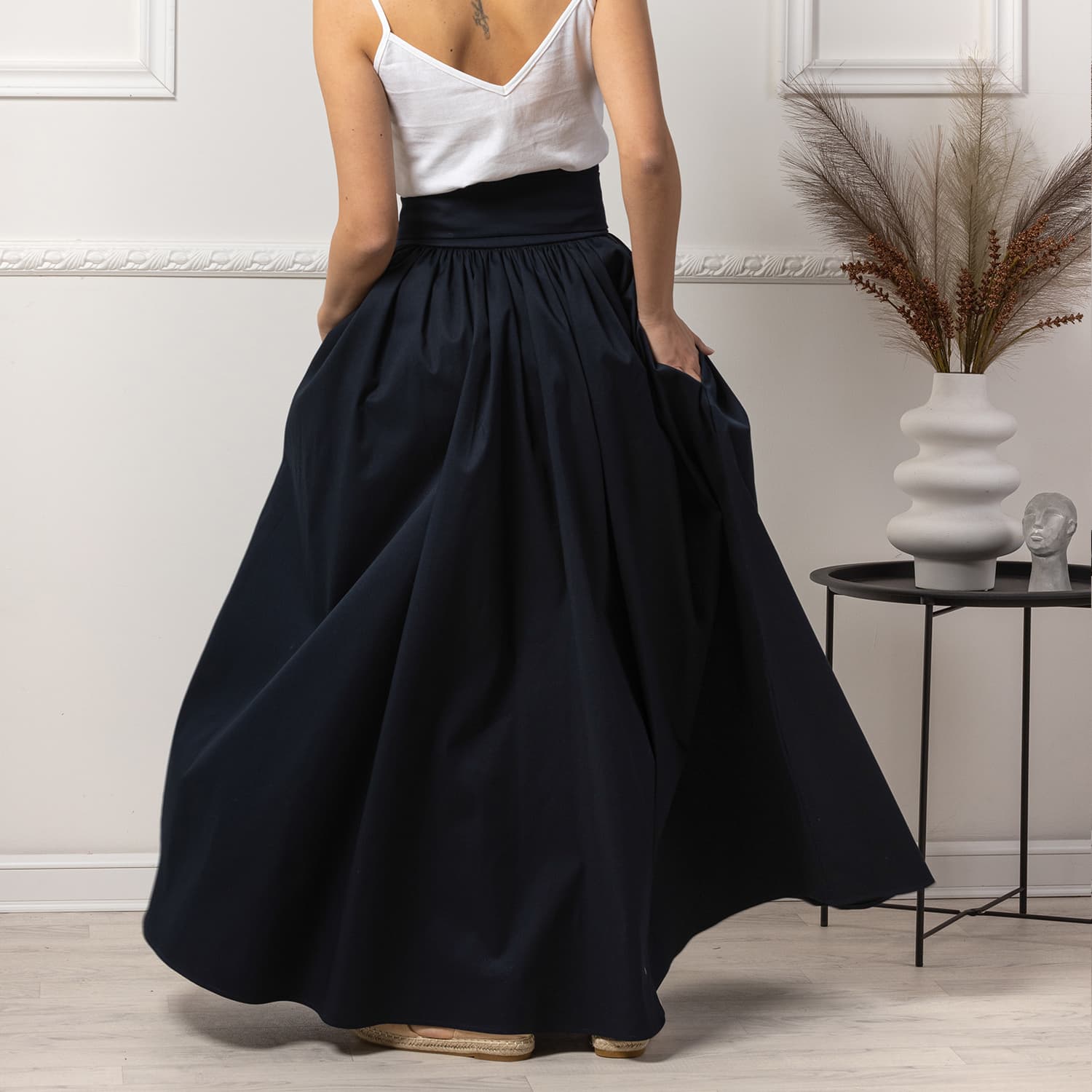 【INCHANT ME】Hope Banding Long Flared Skirt INCHANT ME】Hope Banding Long Flared Skirt