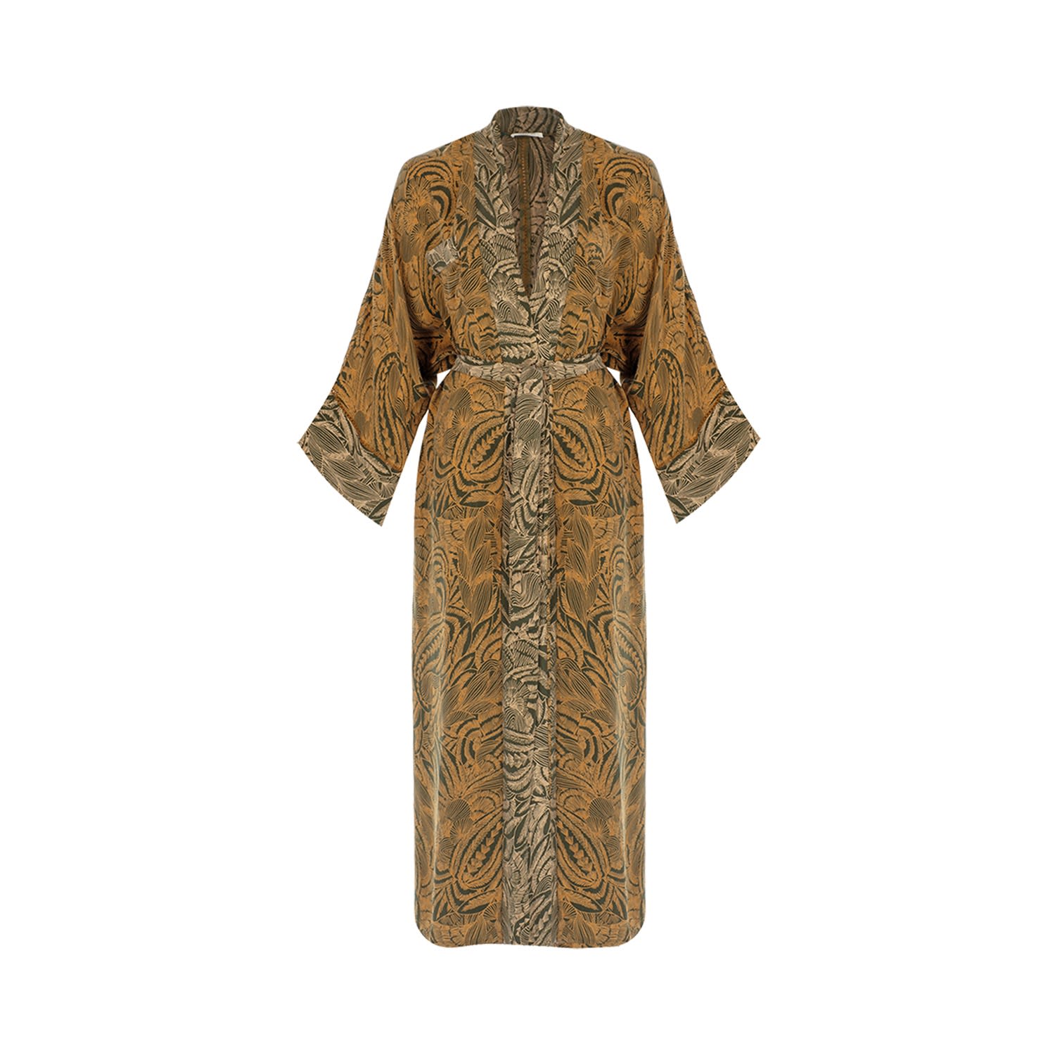 Movom Women's Nomi Kimono In Green/yellow