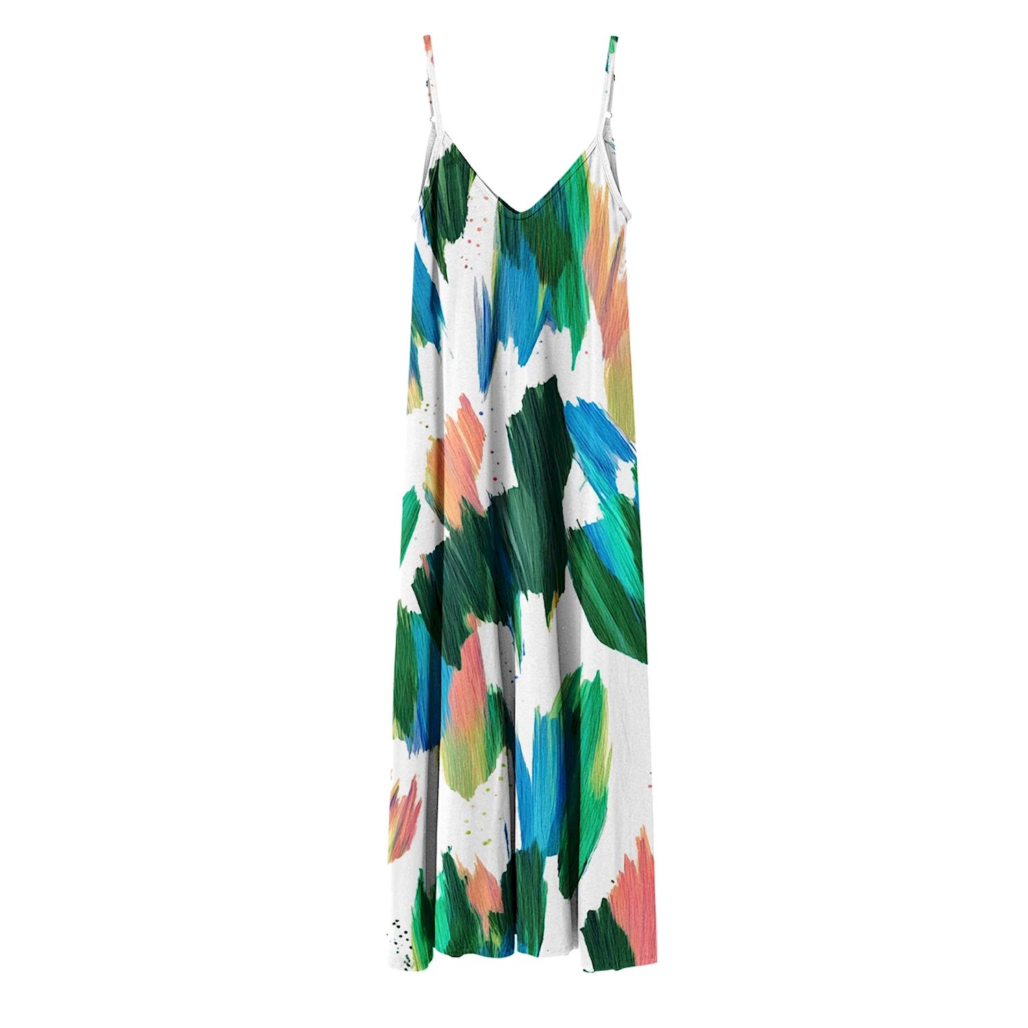 Aloha From Deer Women's White / Green / Blue Bushstroke Meadow Maxi Dress In Multi