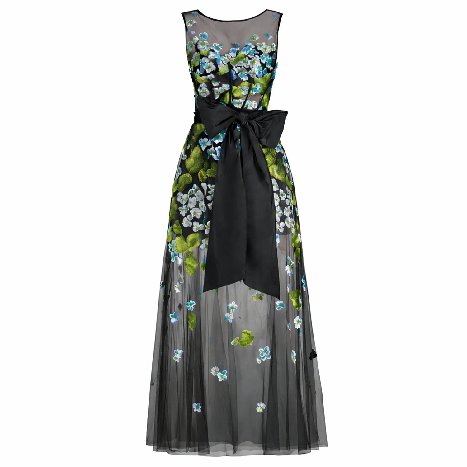 blue velvet formal dress Clarice Silk-Velvet Dress in Steel Blue main image 1