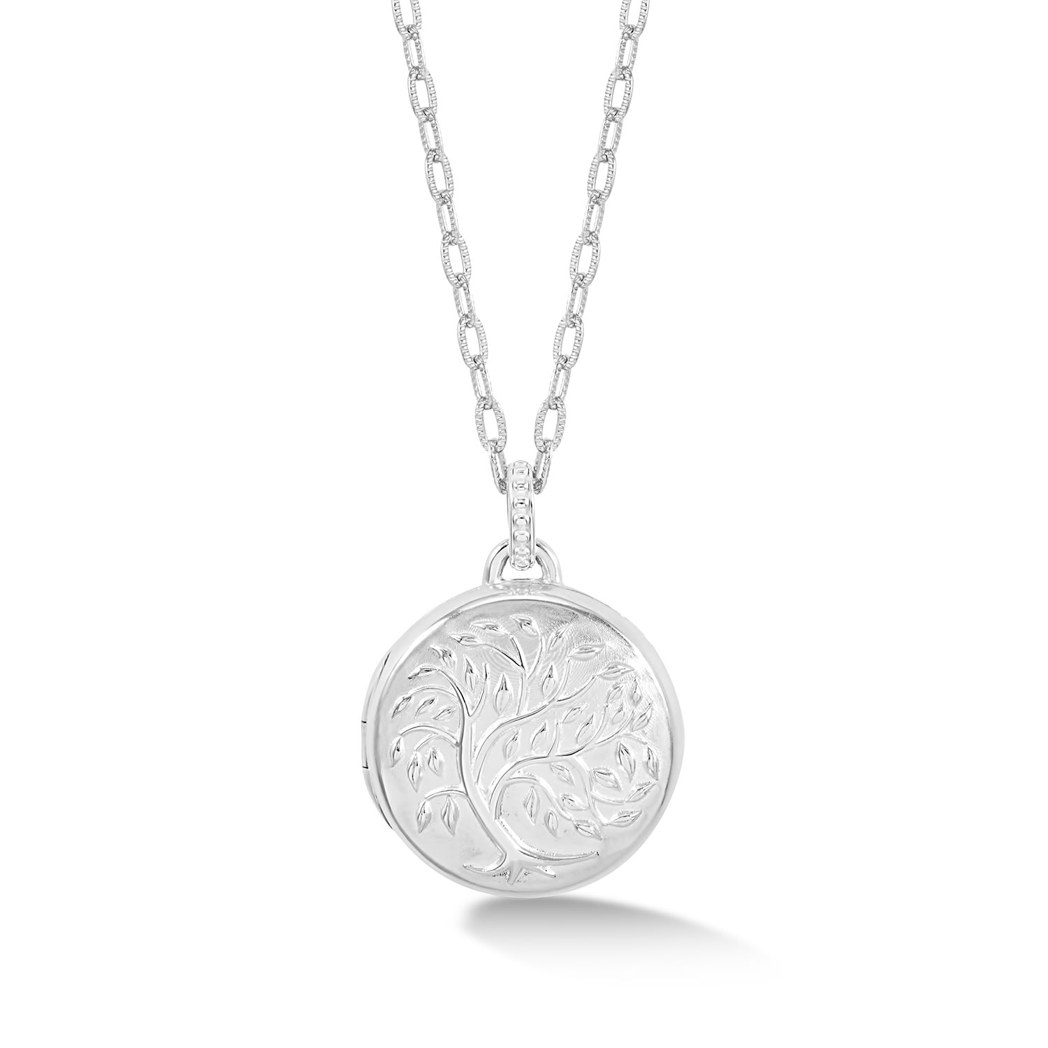 Dower & Hall Women's Tree Of Life Locket In Silver In Metallic