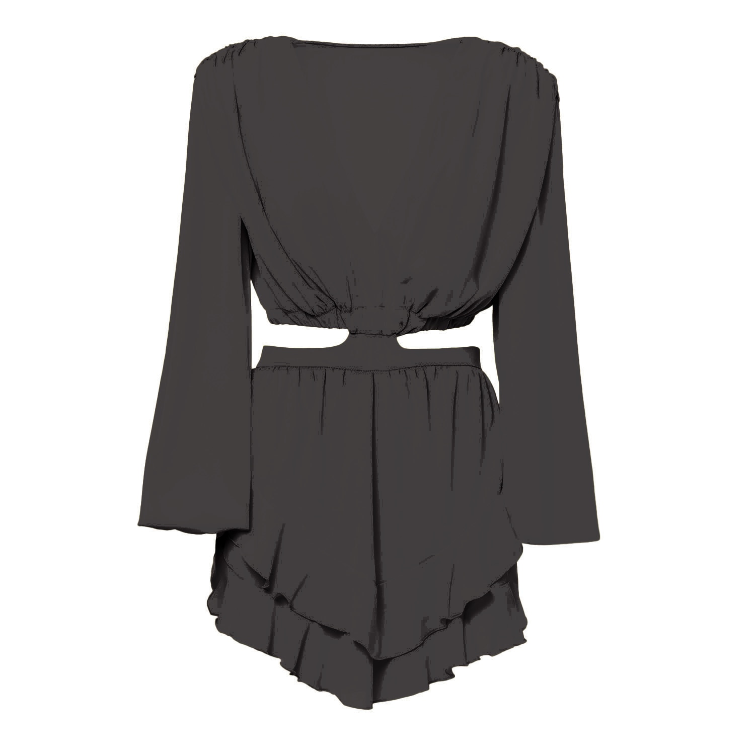 Bluzat Women's Black Mini Jumpsuit With Cut-out In Black