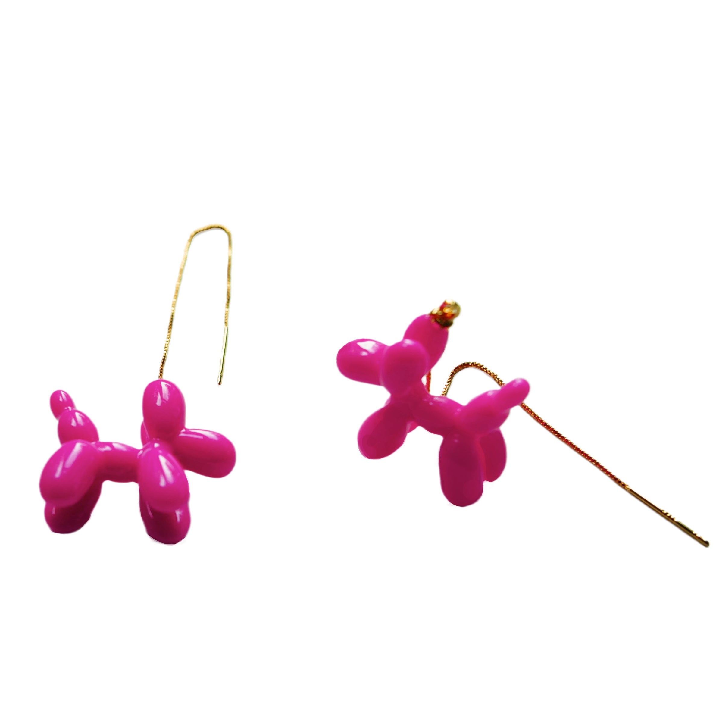 Women’s Pink / Purple Balloon Poodle Threader Earrings - Pink & Purple Ninemoo