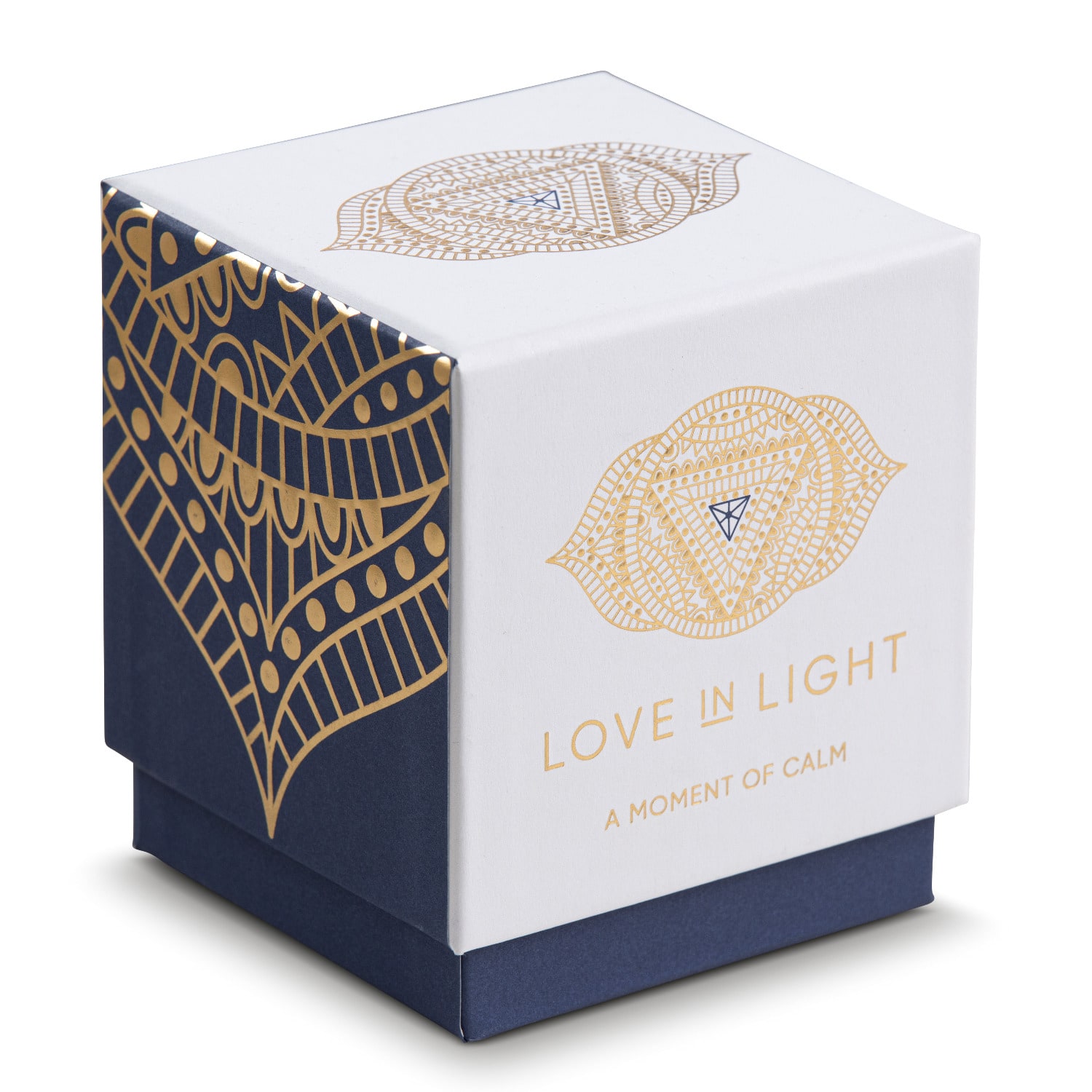 Love In Light Blue Third Eye Chakra Candle  -  Bergamot, Patchouli, Clary Sage. In Blue