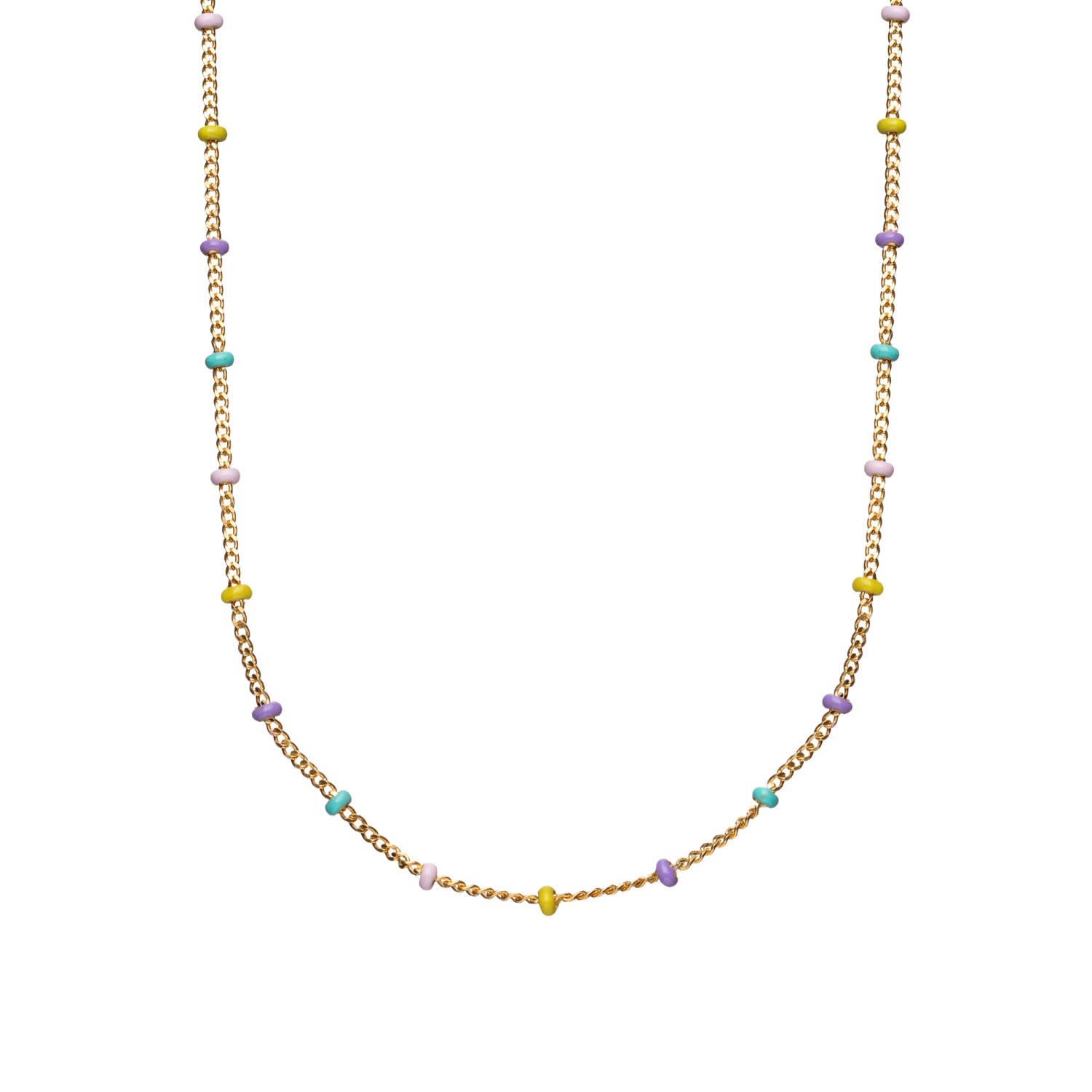 Women’s Gold Plated Rainbow Satellite Chain Necklace Lily Charmed