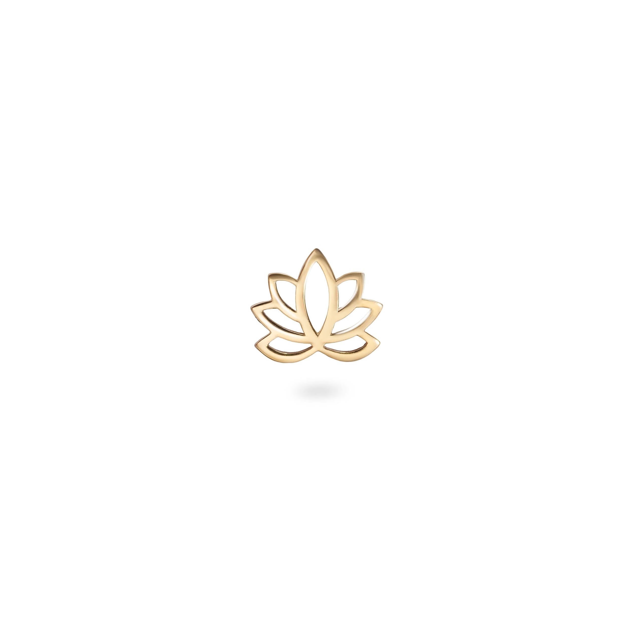 Zohreh Women's Lotus Flower Flat Back Earring 9k Gold