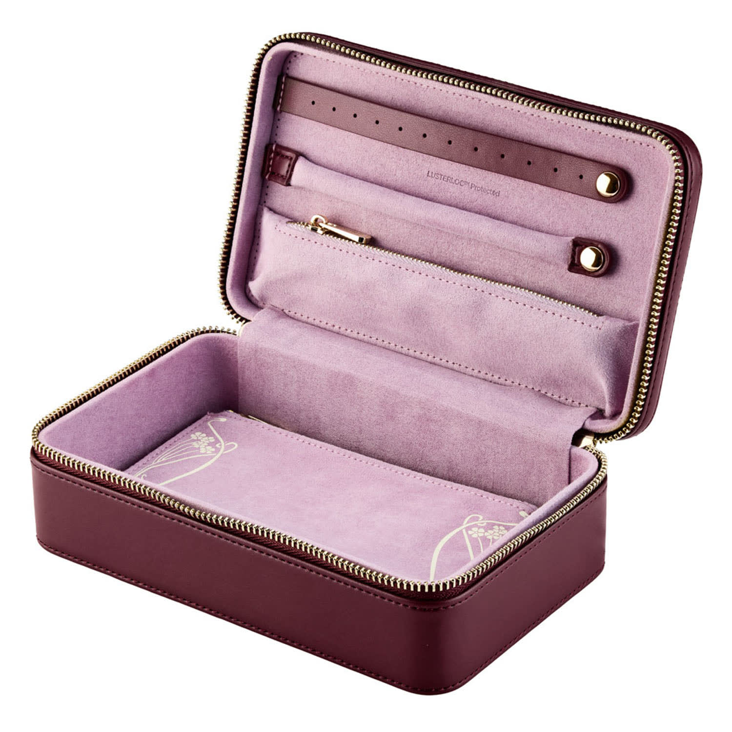 Women's Red Liberty Medium Jewellery Zip Case - Burgundy | Wolf