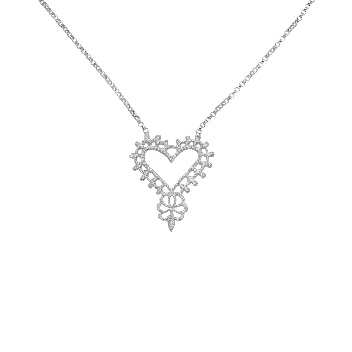 Zoe And Morgan Women's Heart Necklace Silver
