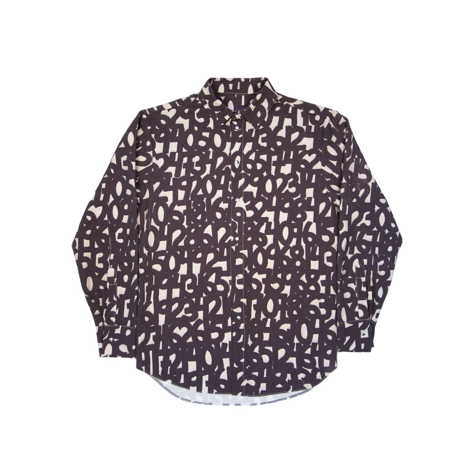 Mysimplicated Women's Grey / Brown Long Sleeve Shirt With Numbers Design - Recycled Fabric W In Grey/brown