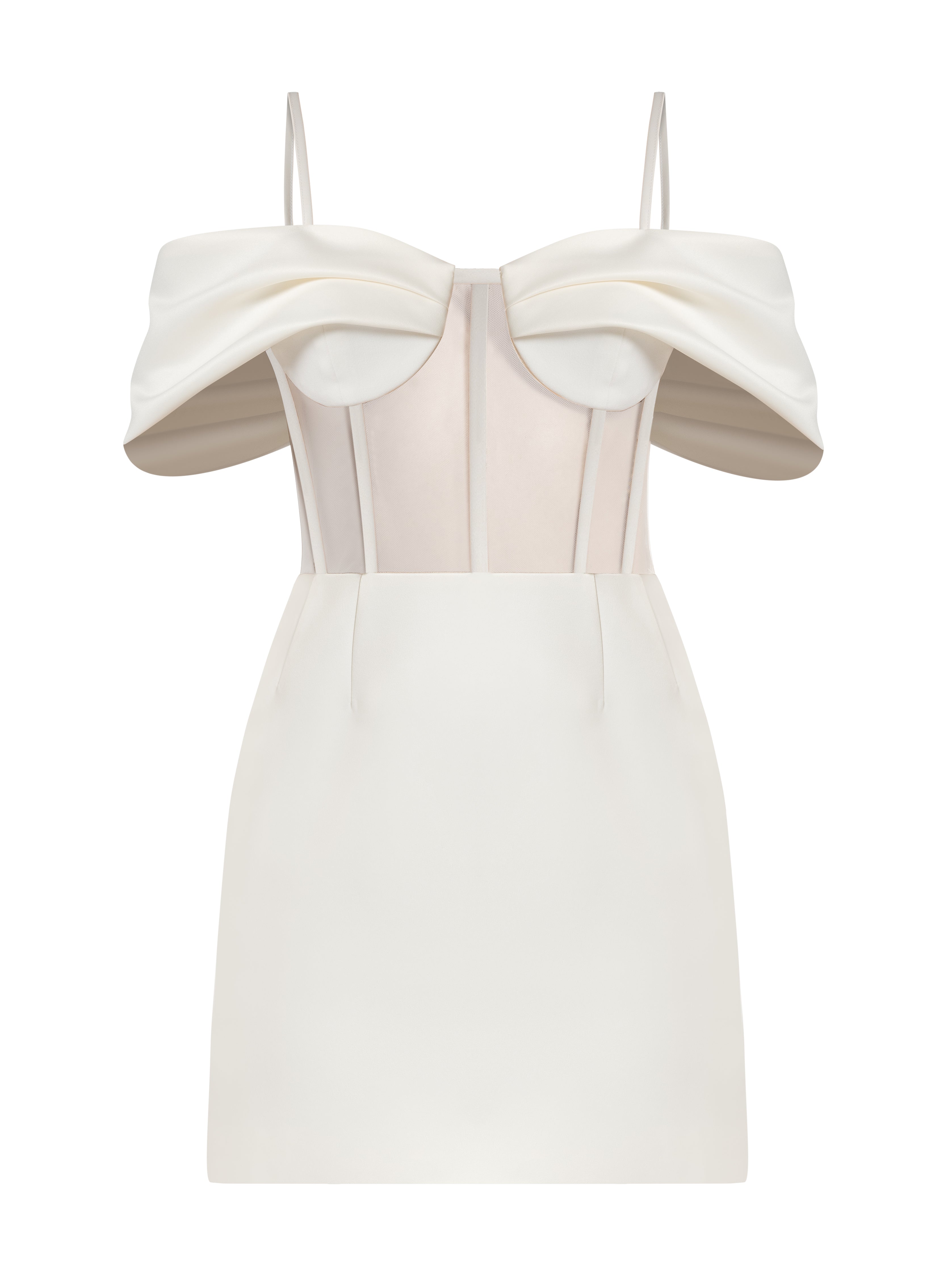Tia Dorraine Women's Belle Of The Ball Satin Mini Dress - Pearl White In White