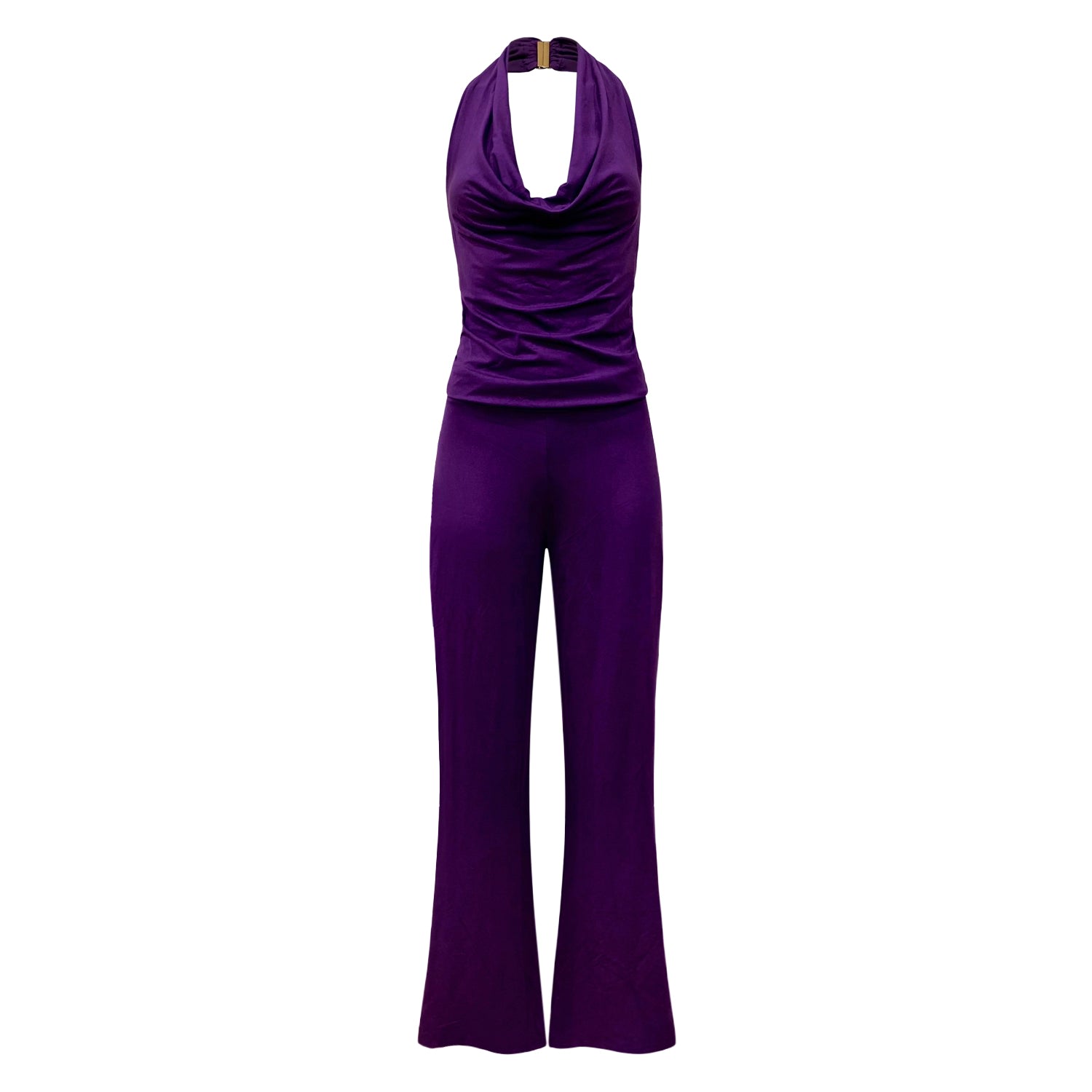 Why Mary Women's Pink / Purple Diana Cowl Halter Neck Jumpsuit In Purple In Pink/purple