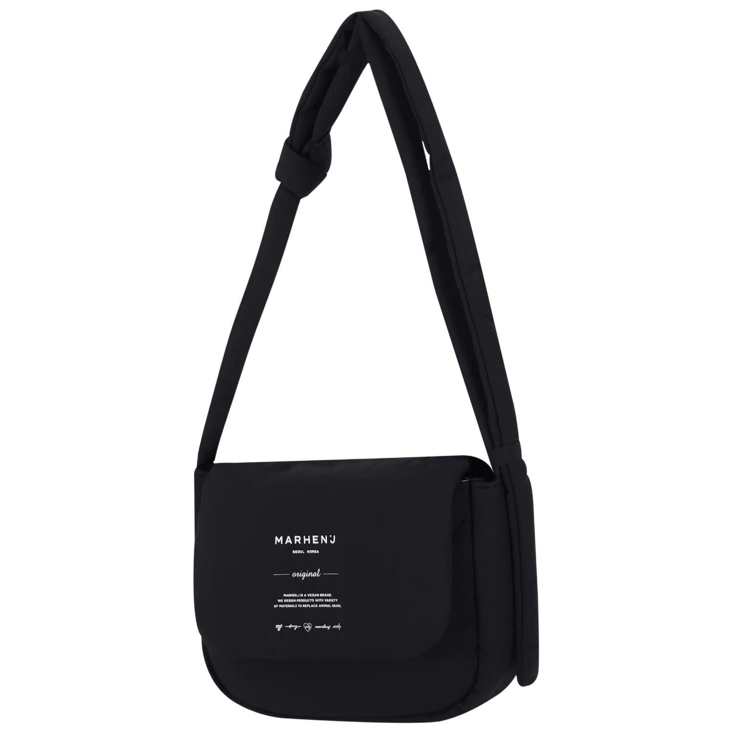 ☆MARHEN.J☆ Air Drum Nylon Travel Crossbody Bag Air Small - Recycled Nylon - Black | MARHEN.J | Wolf & Badger