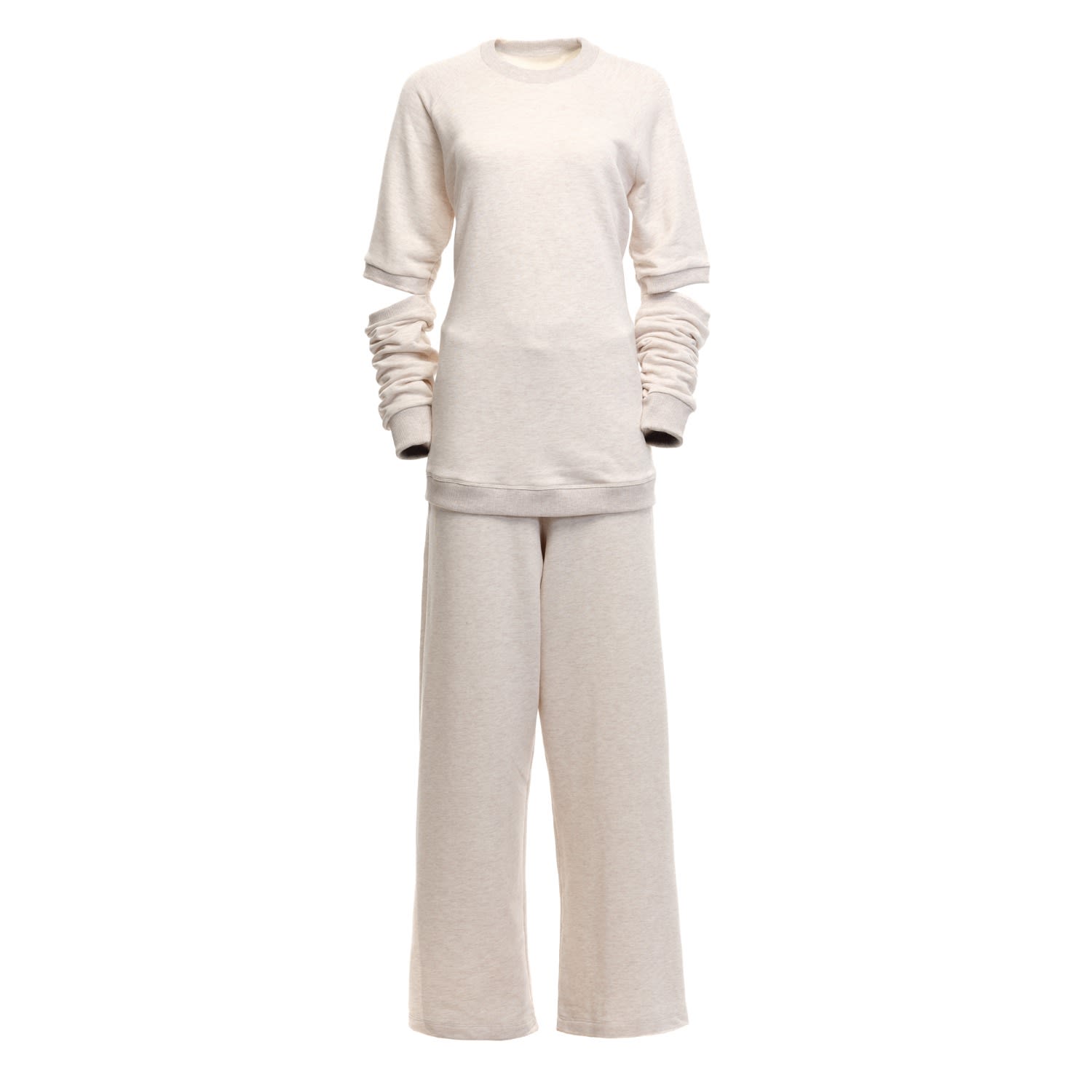 Clothes By Locker Room Grey Cream Activewear Set In Grey