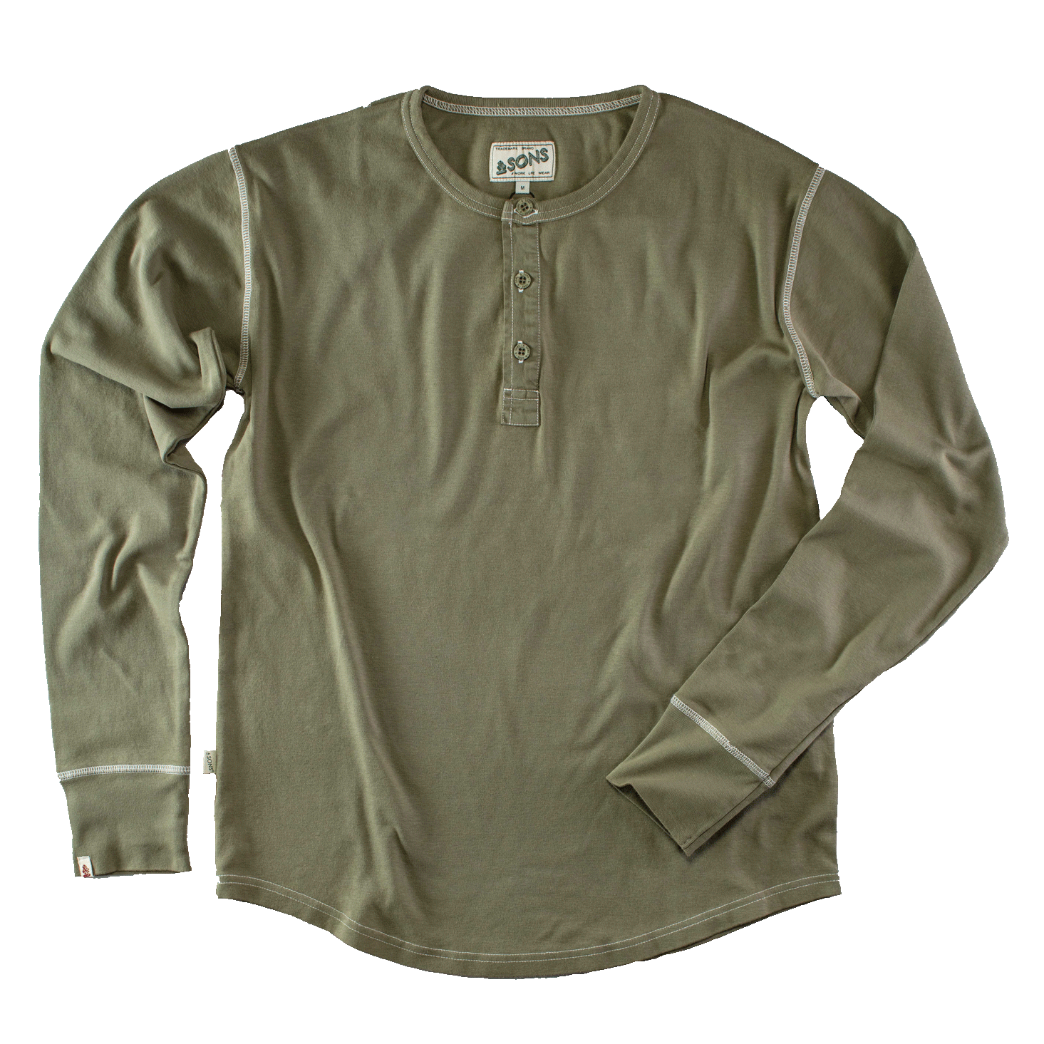 &sons Trading Co Men's &sons The New Elder Henley Shirt Army Green In Green