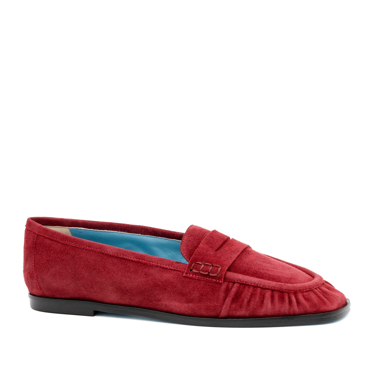 Valentina Rangoni Women's Red Bubble Penney Loafer - Cerise Cashmere Suede