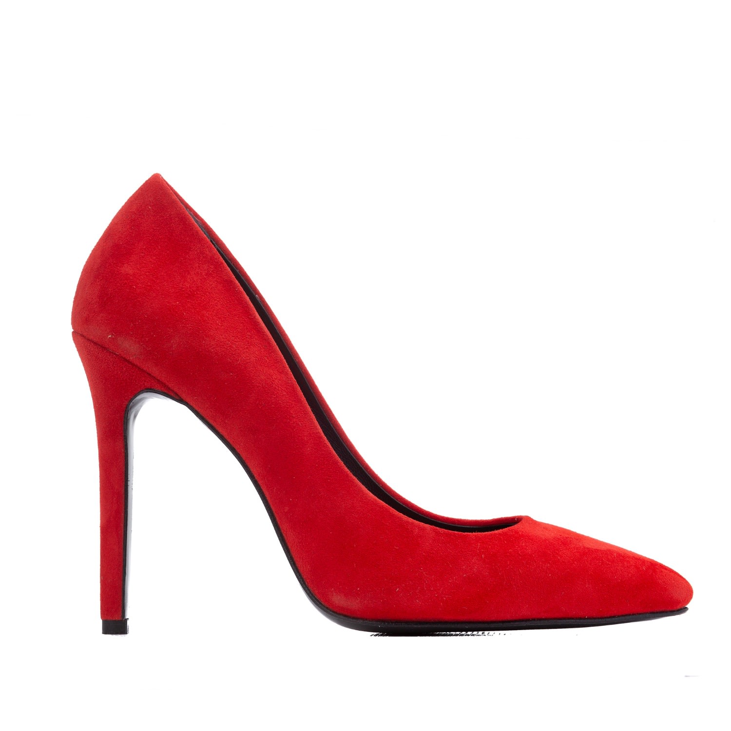 Ginissima Women's Alice Red Stiletto Suede Leather Shoes In Red