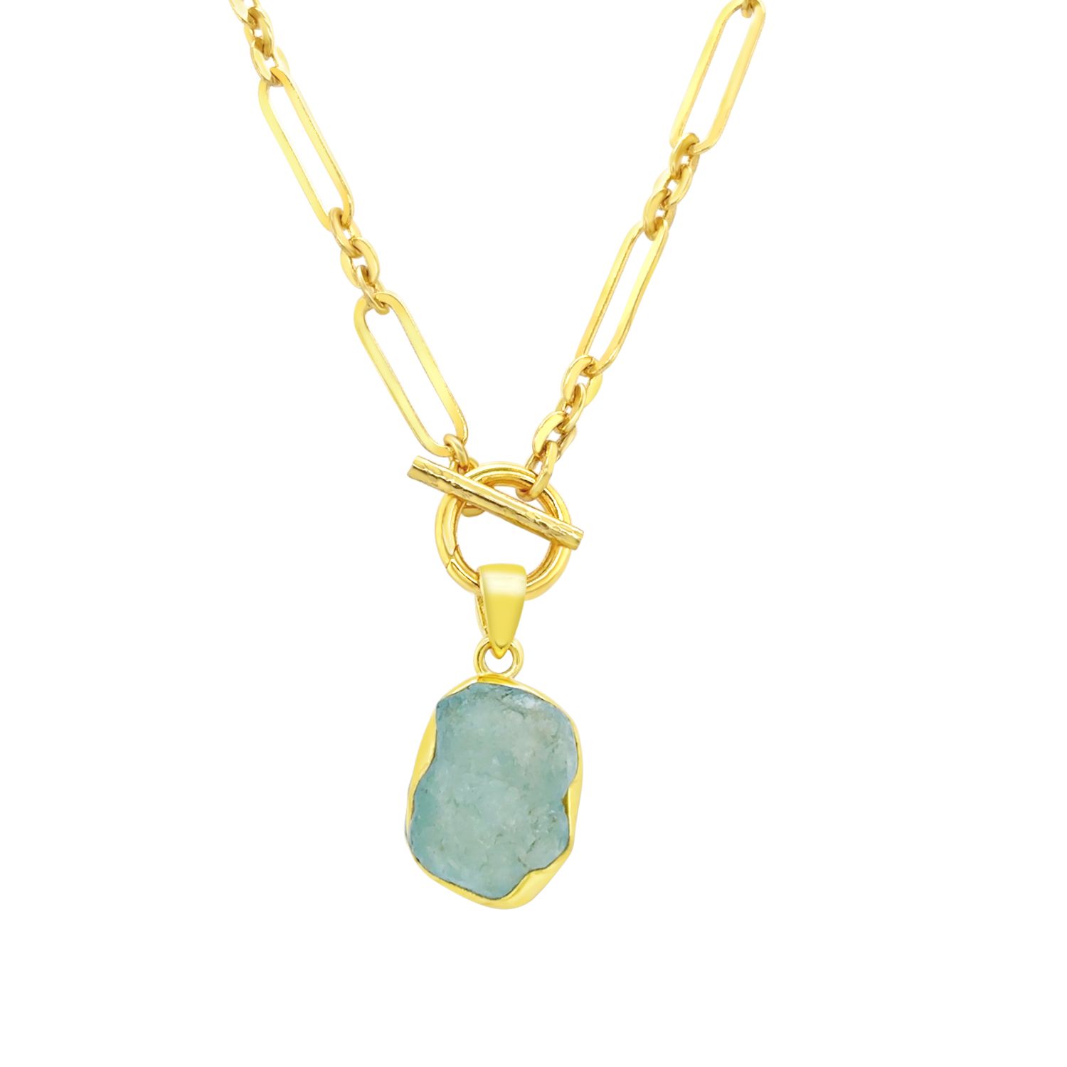 Gem Bazaar Jewellery Women's Gold / Blue Aquamarine Gold Pendant In Multi