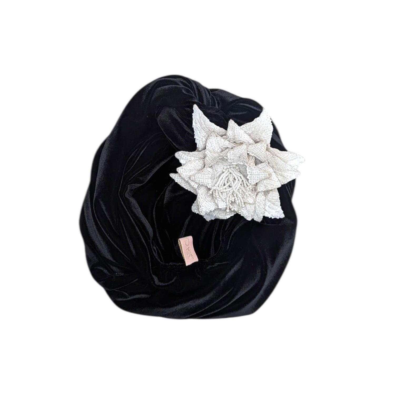 Julia Clancey Women's Black Cha Cha Cha Boom Mono Turban