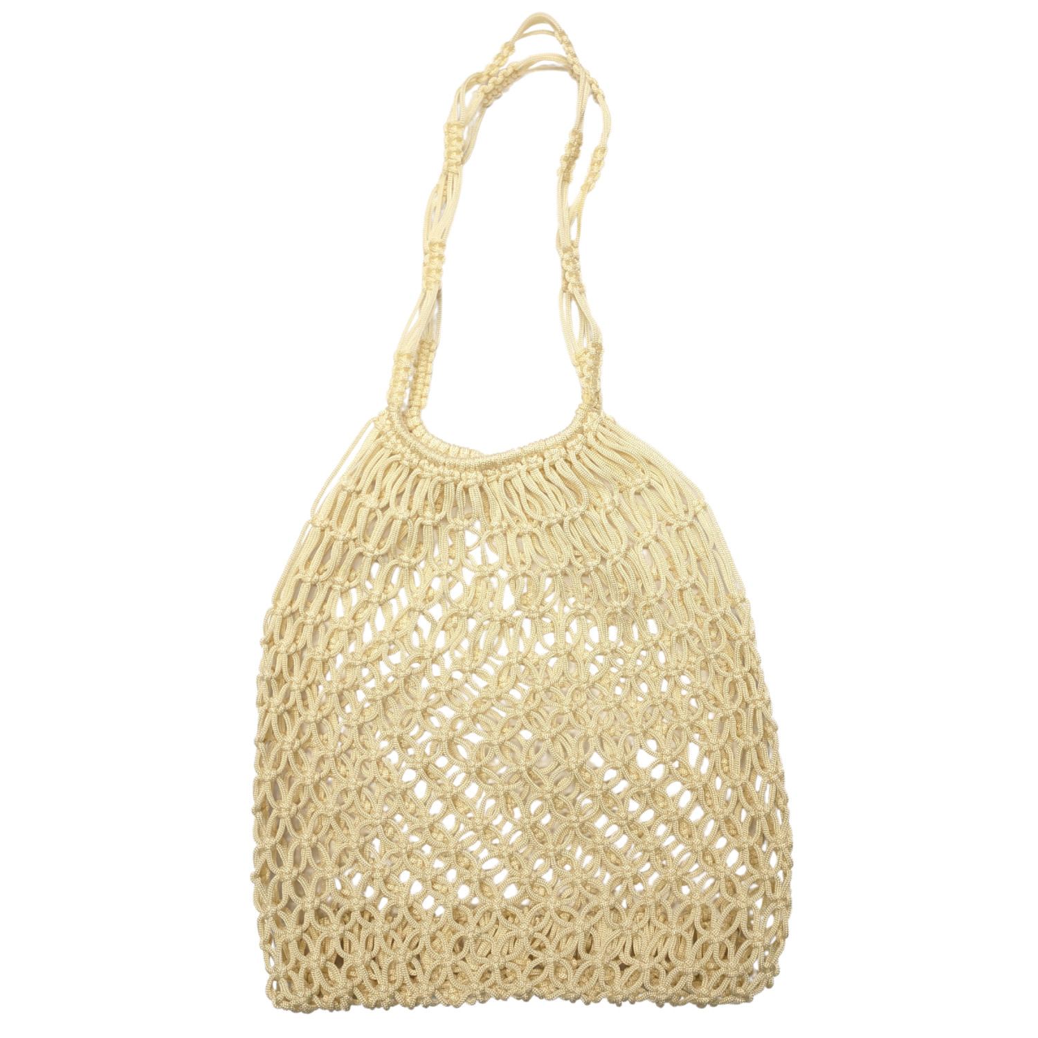 Berber Leather Women's Neutrals The Nador Macrame Tote In Cream