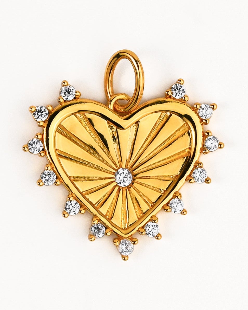 Zynnia Collective Women's Gold Ray Of Sunshine Heart Charm