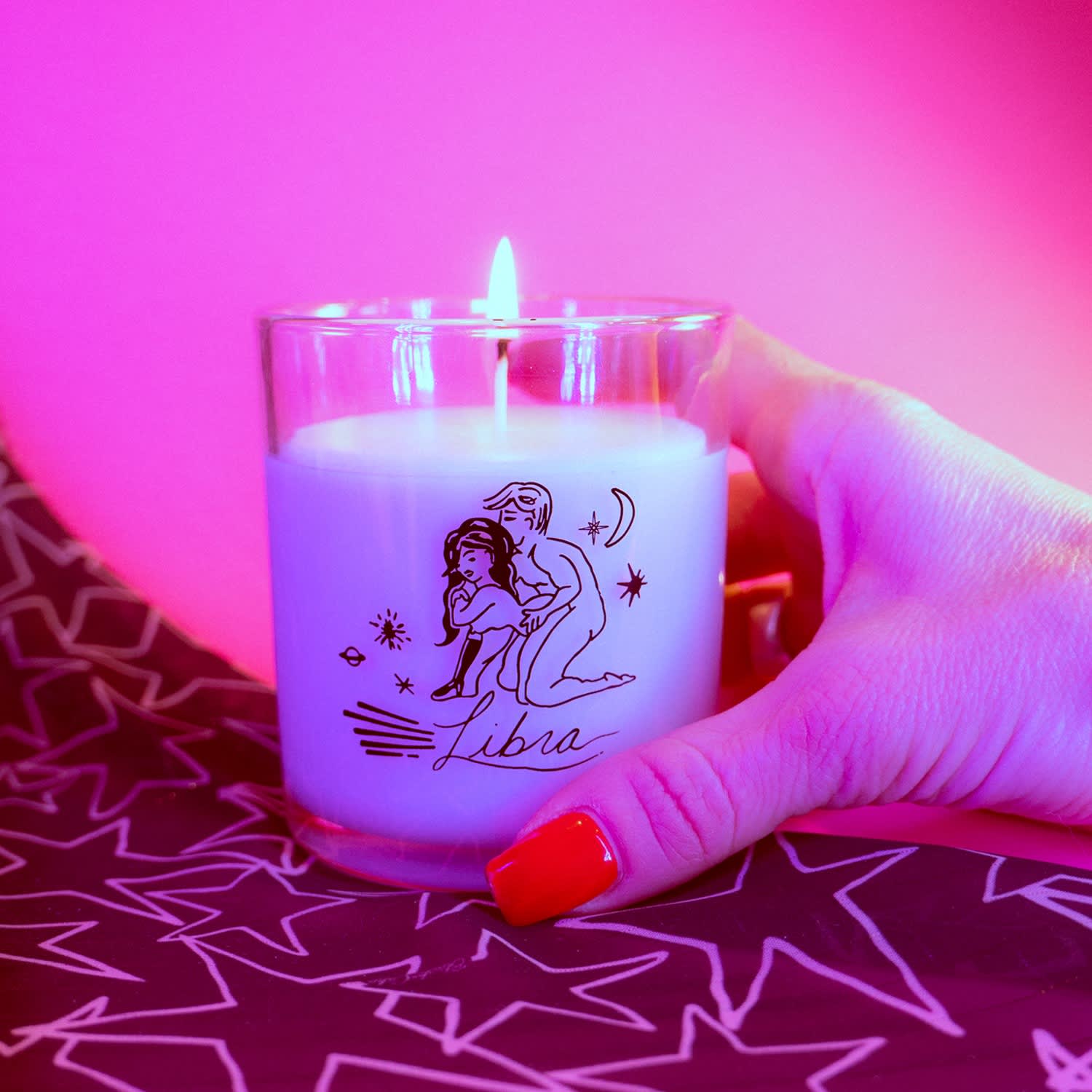 Libra Unique Zodiac Scented Candle | Black Cake | Wolf & Badger
