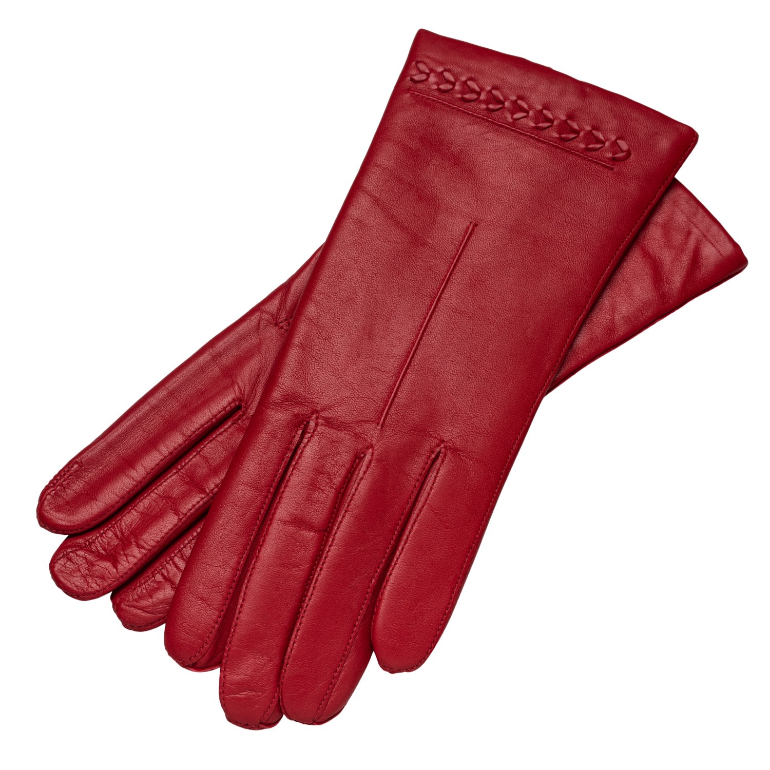 1861 Glove Manufactory Red Ferrara - Women's Handmade Gloves In Rosso Nappa Leather In Red