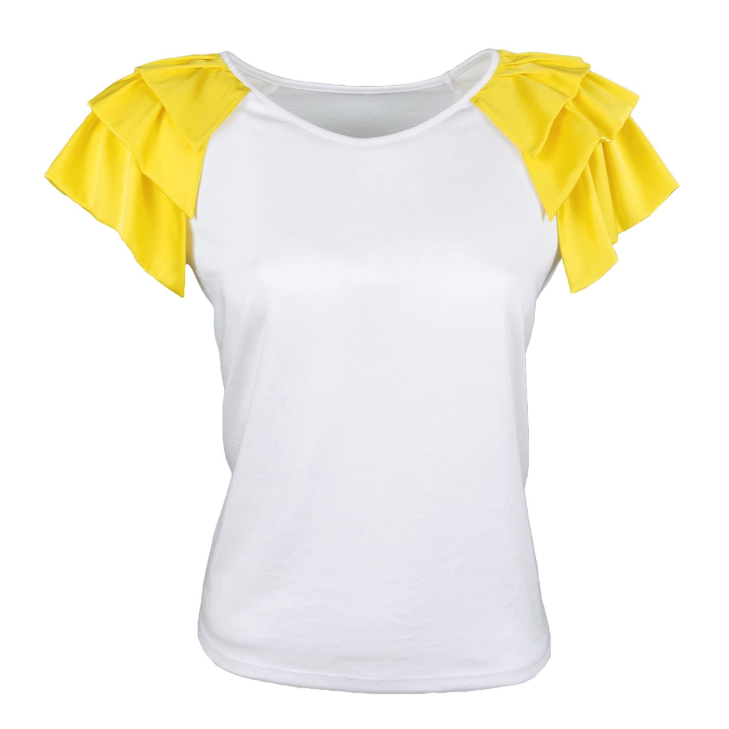 yellow and white blouse