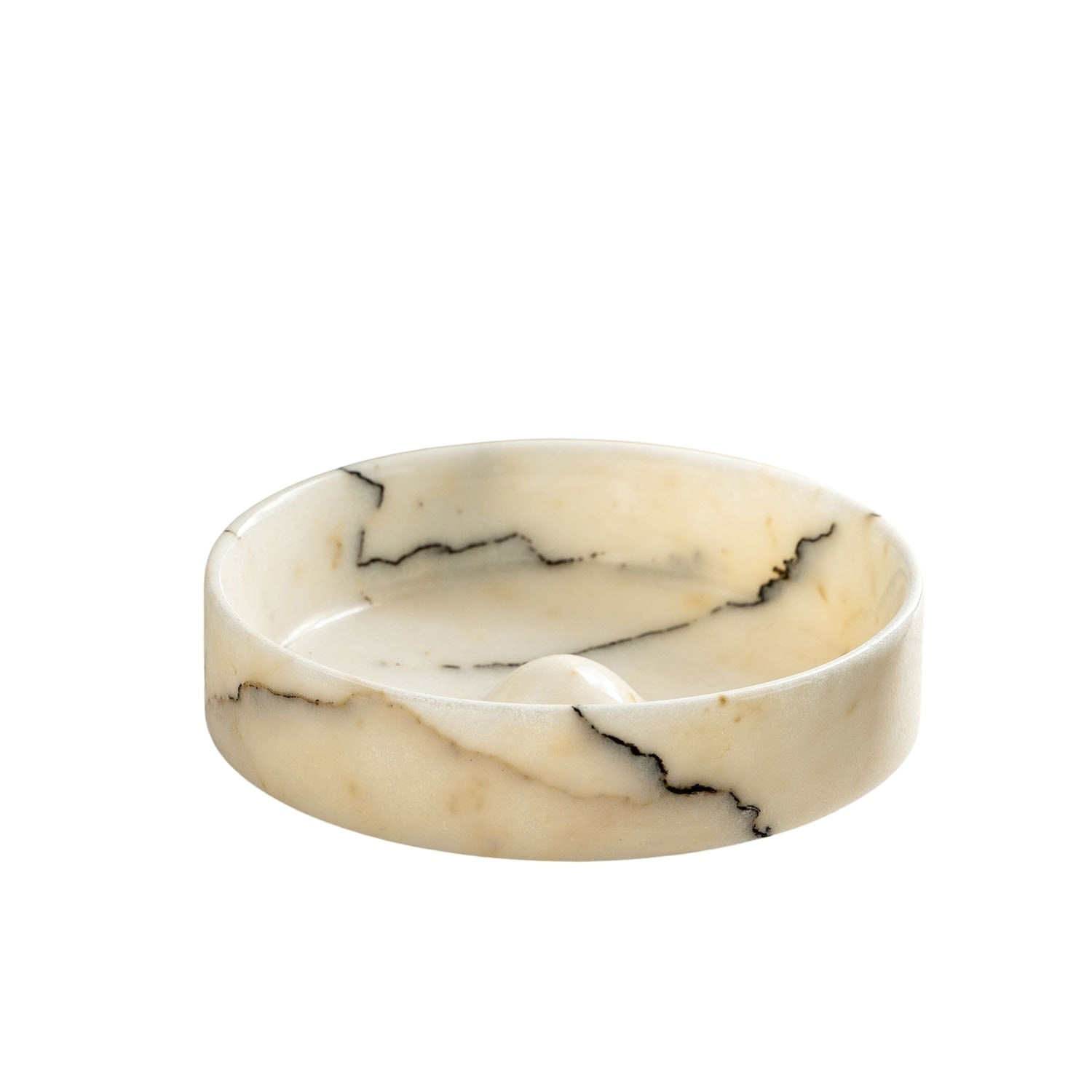 White Tumbling Afyon Lilac Marble Bowl - Premium Quality Natural Marble Modeditions