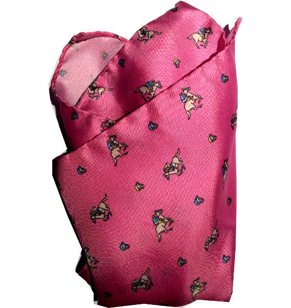 Lazyjack Press Men's Pink / Purple Riding Derby Pocket Square
