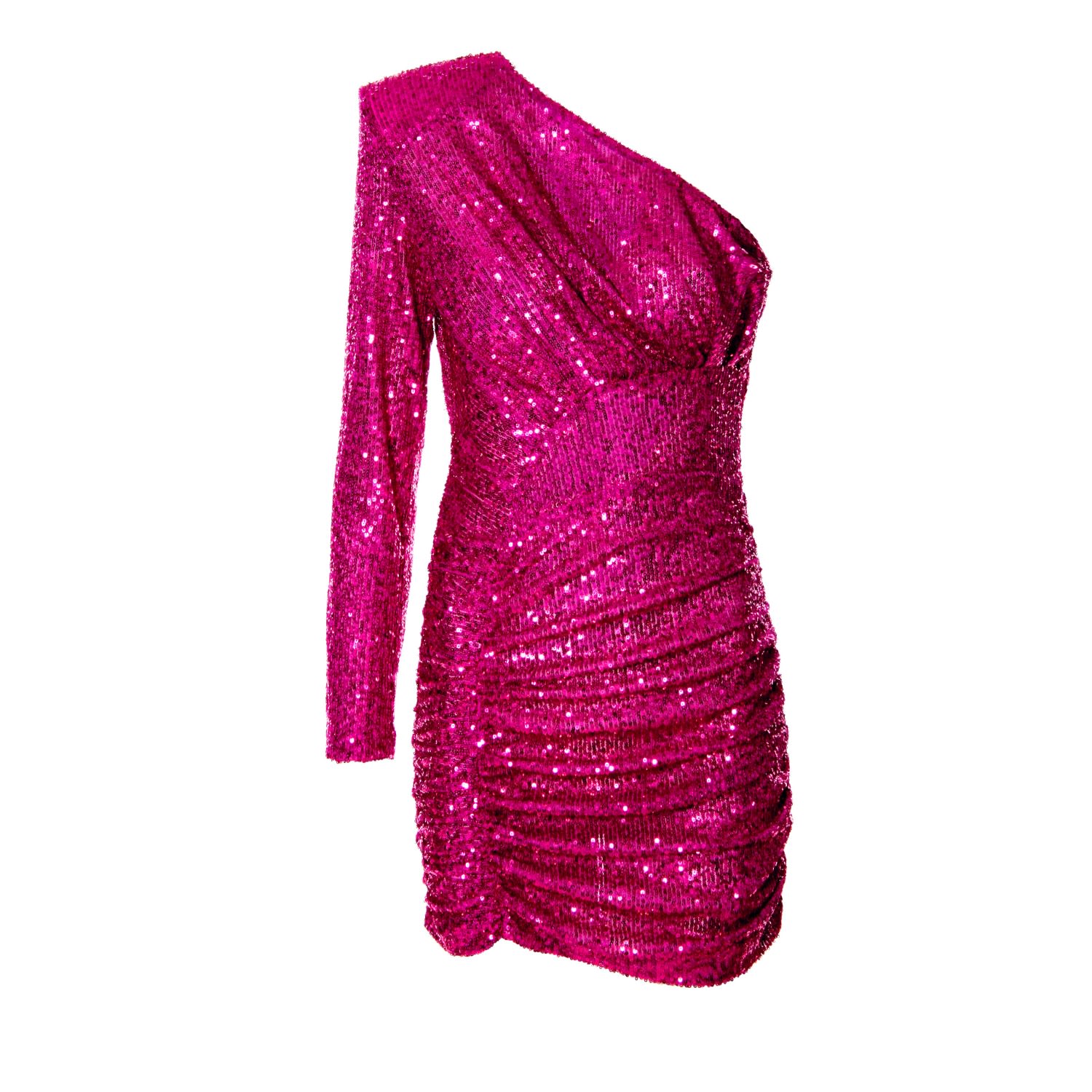 Women’s Pink / Purple Josefine Evening Fuchsia Sequin Mini Dress Medium Aggi